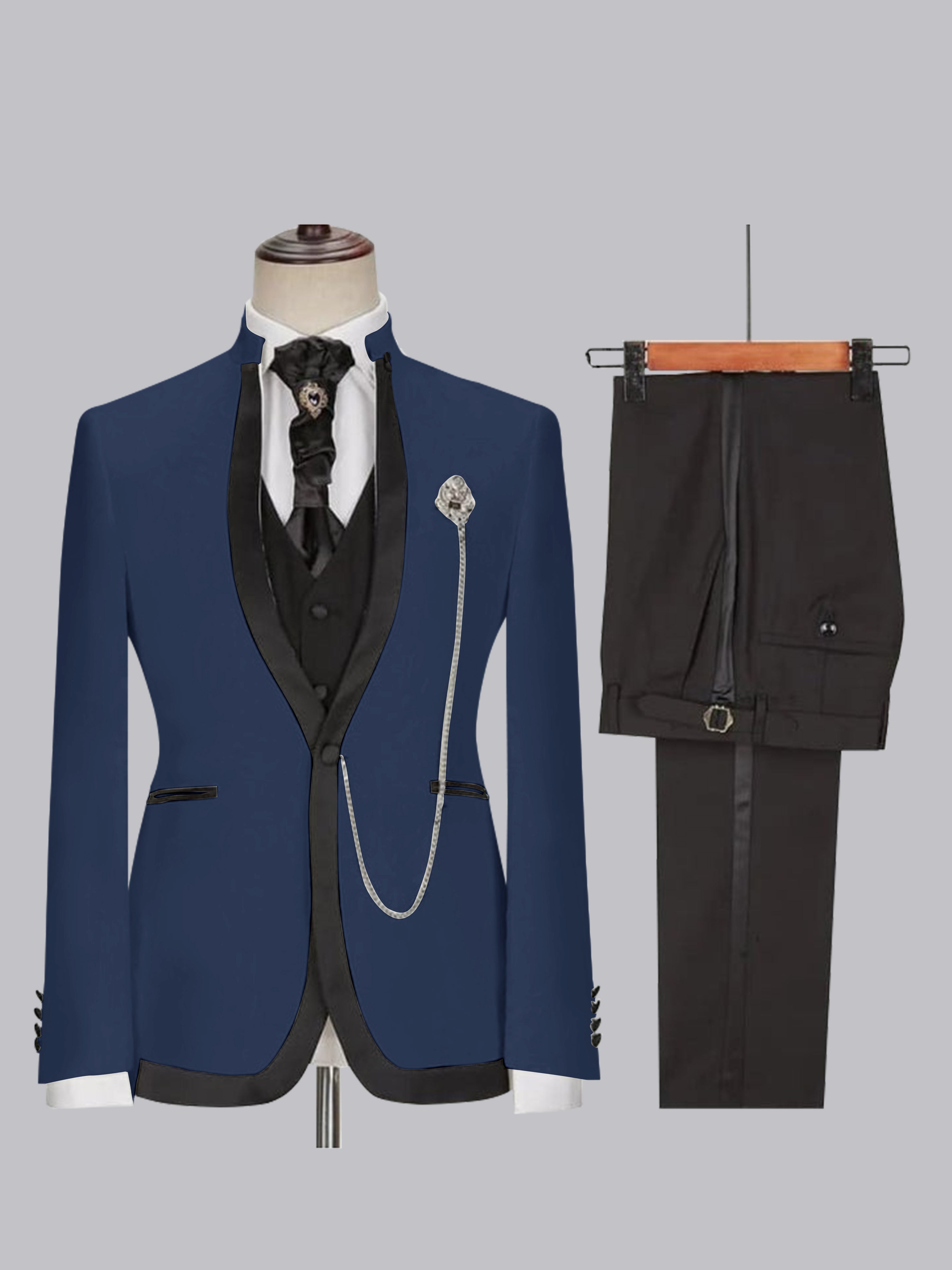 Sophisticated Men's Fitted Single Button 3 Pieces Wedding Suits