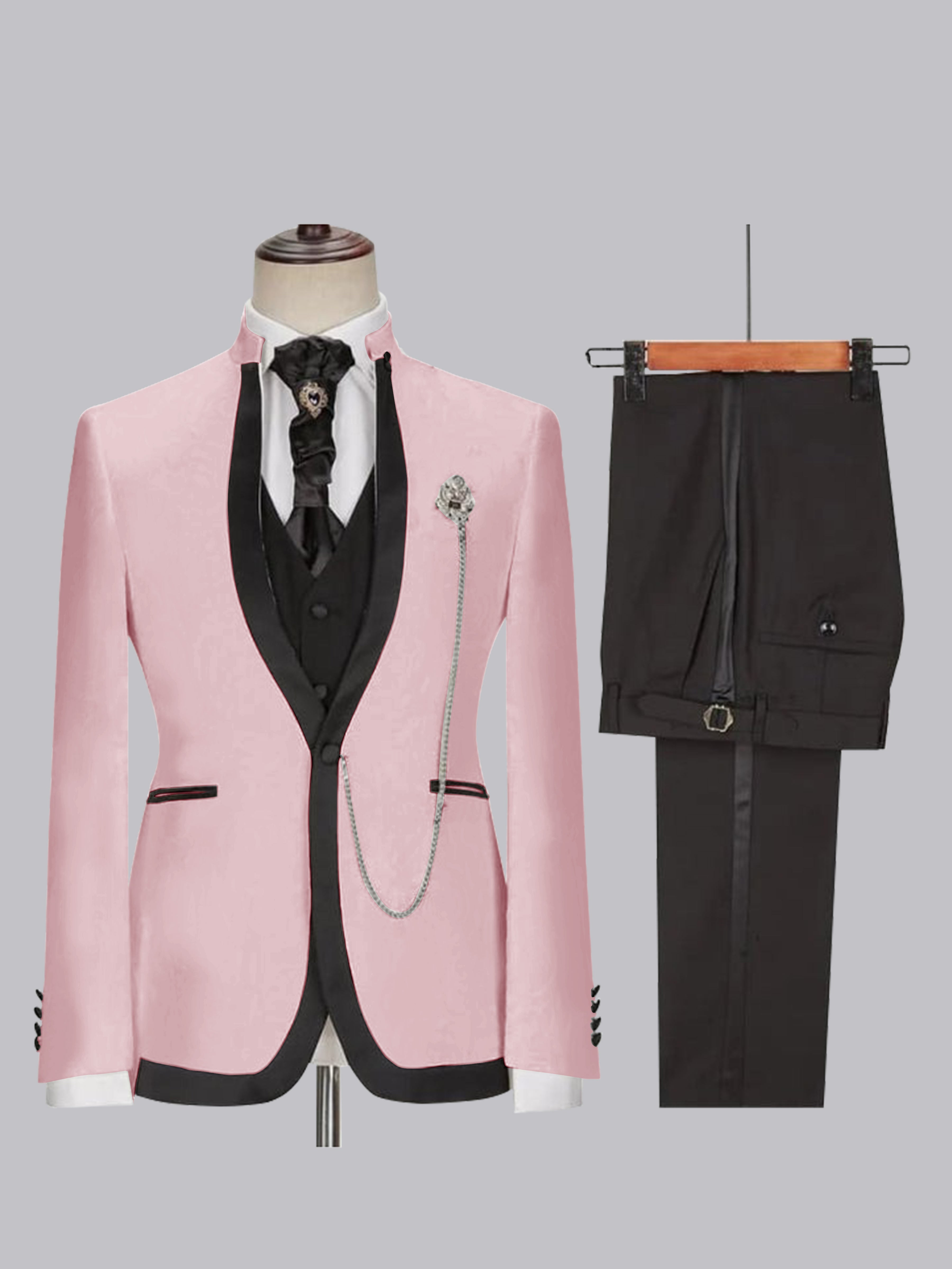 Sophisticated Men's Fitted Single Button 3 Pieces Wedding Suits