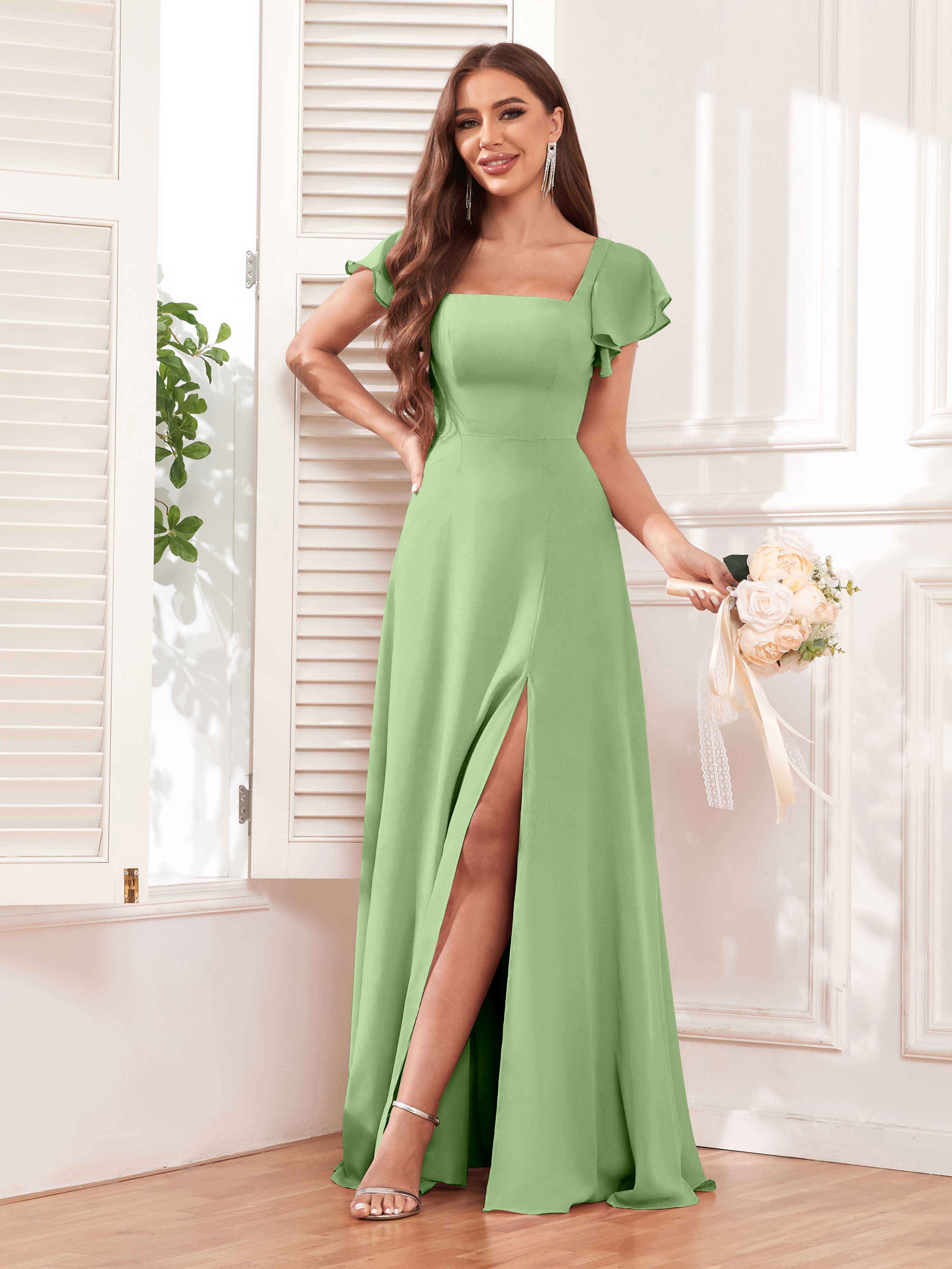 Dusty sage bridesmaid dresses uk best sale