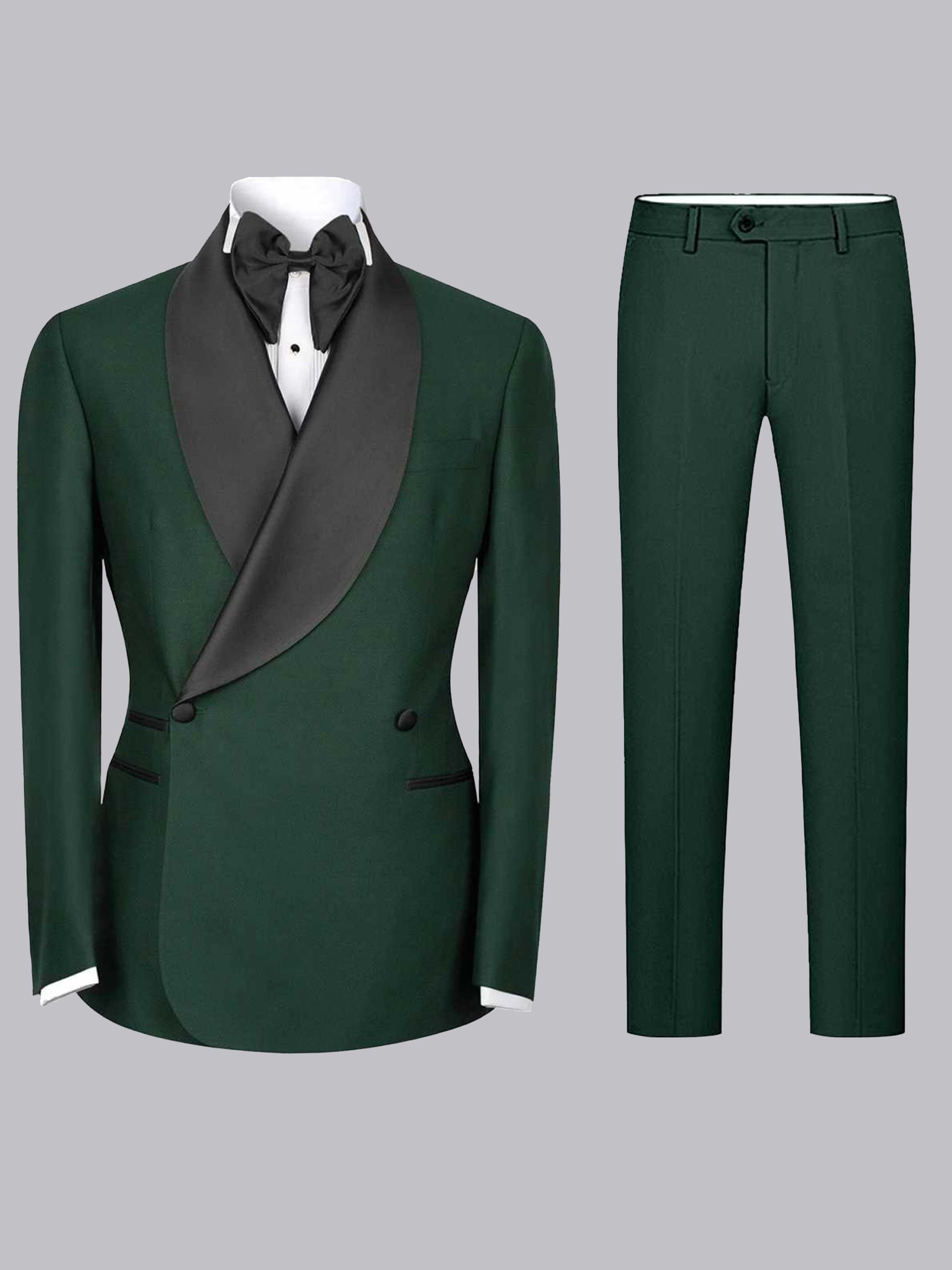 Stylish Casual Men‘s Patchwork Notch Lapel Double Breasted 2 Pieces Prom Suit