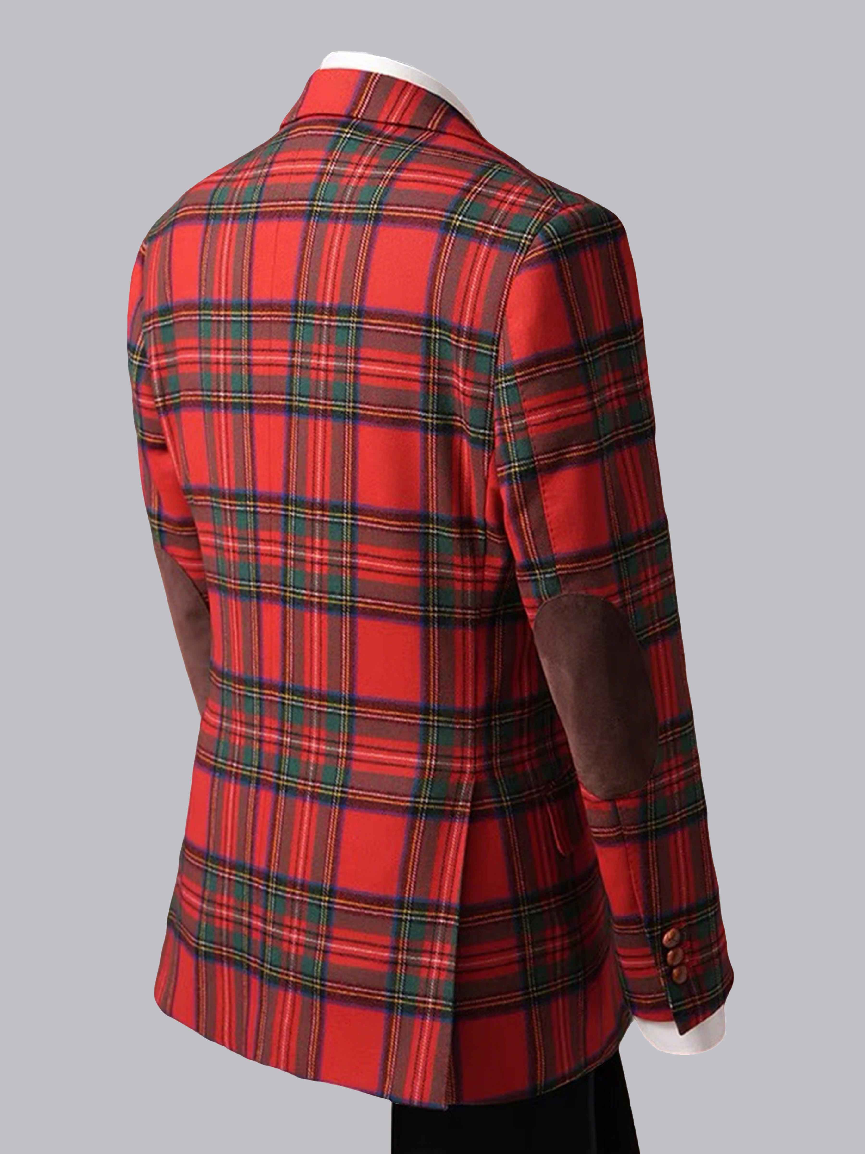 Stylish Men's 2 Pieces Notch Lapel Two Buttons Plaid Prom Suit