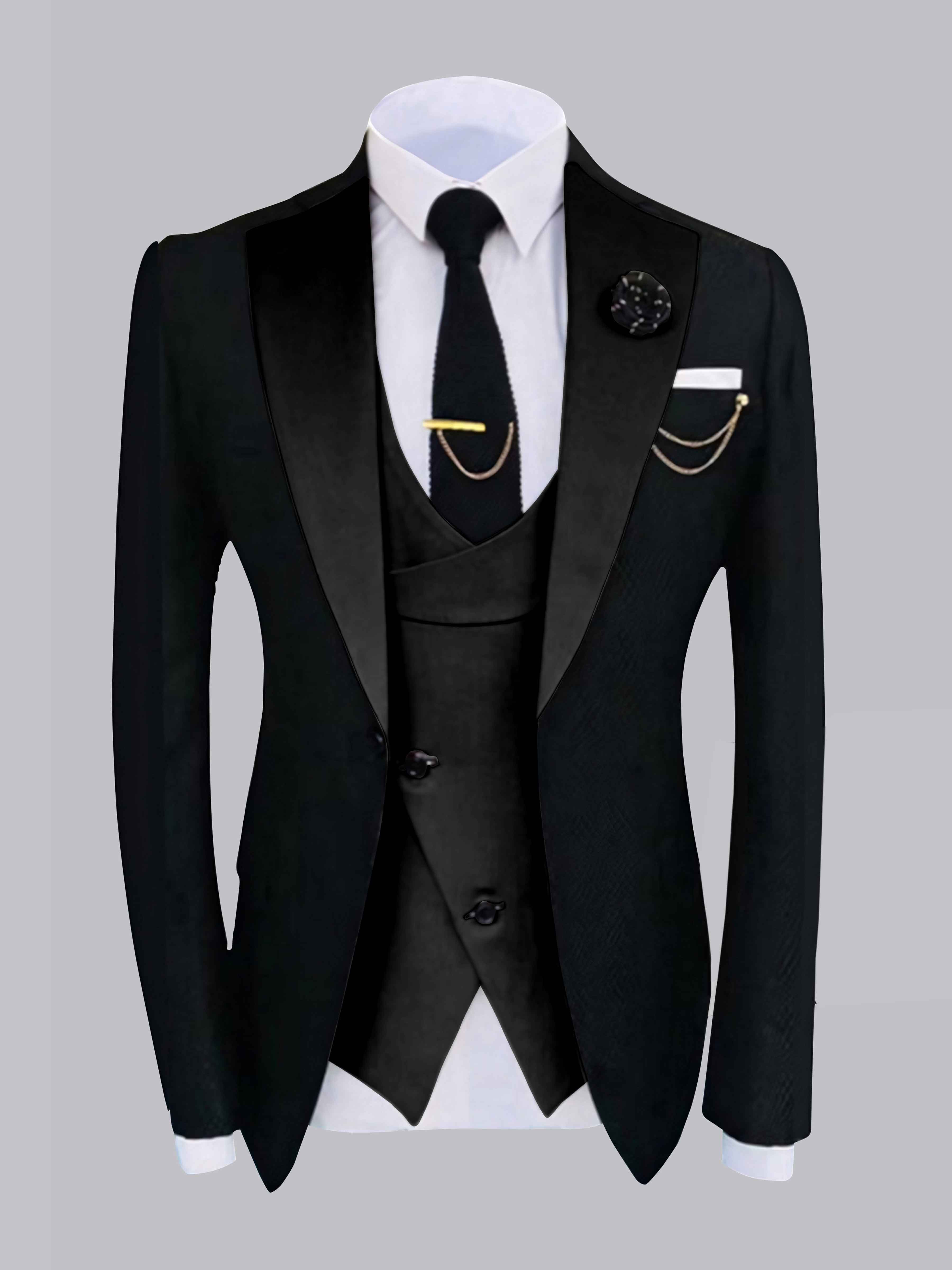 Stylish Men's One Button Jacket with Contrast Detailing