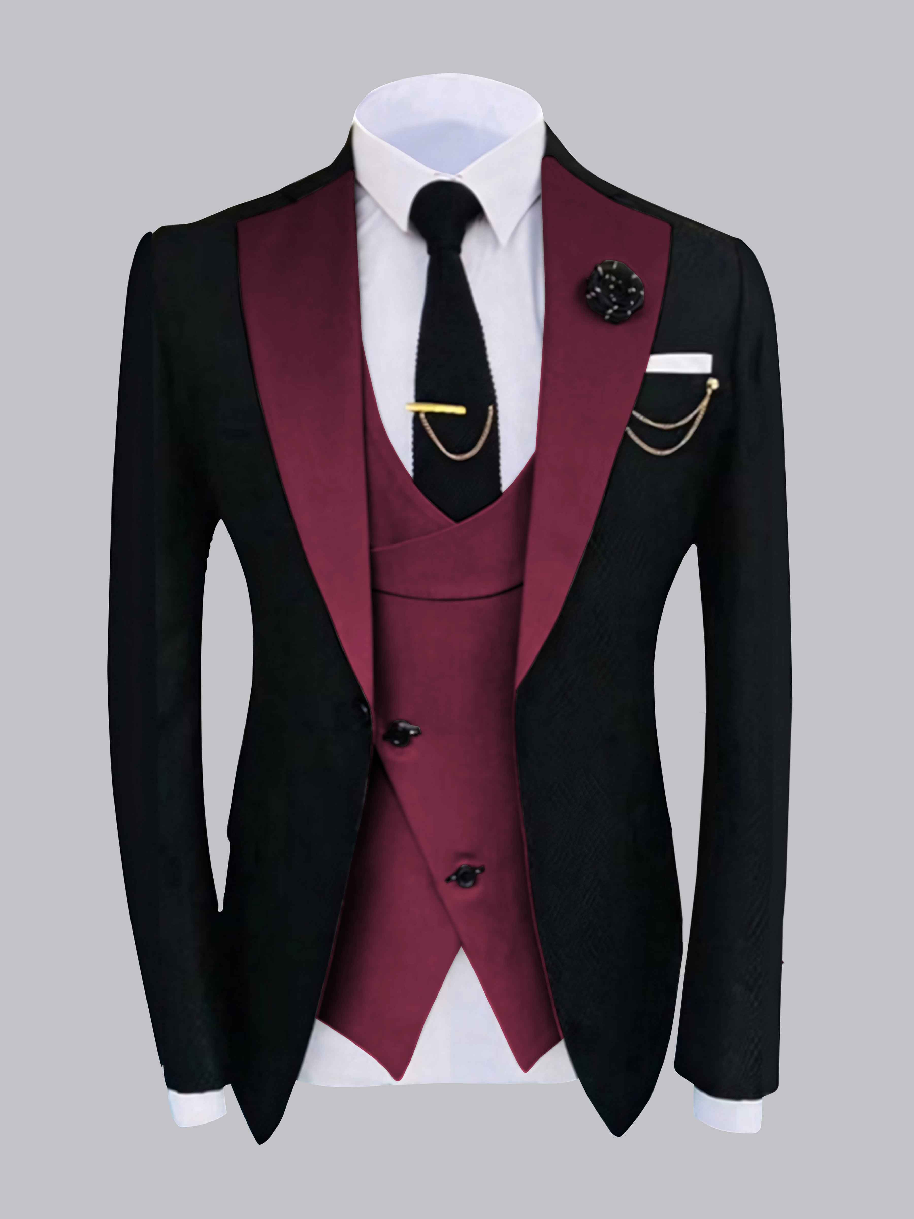 Stylish Men's One Button Jacket with Contrast Detailing