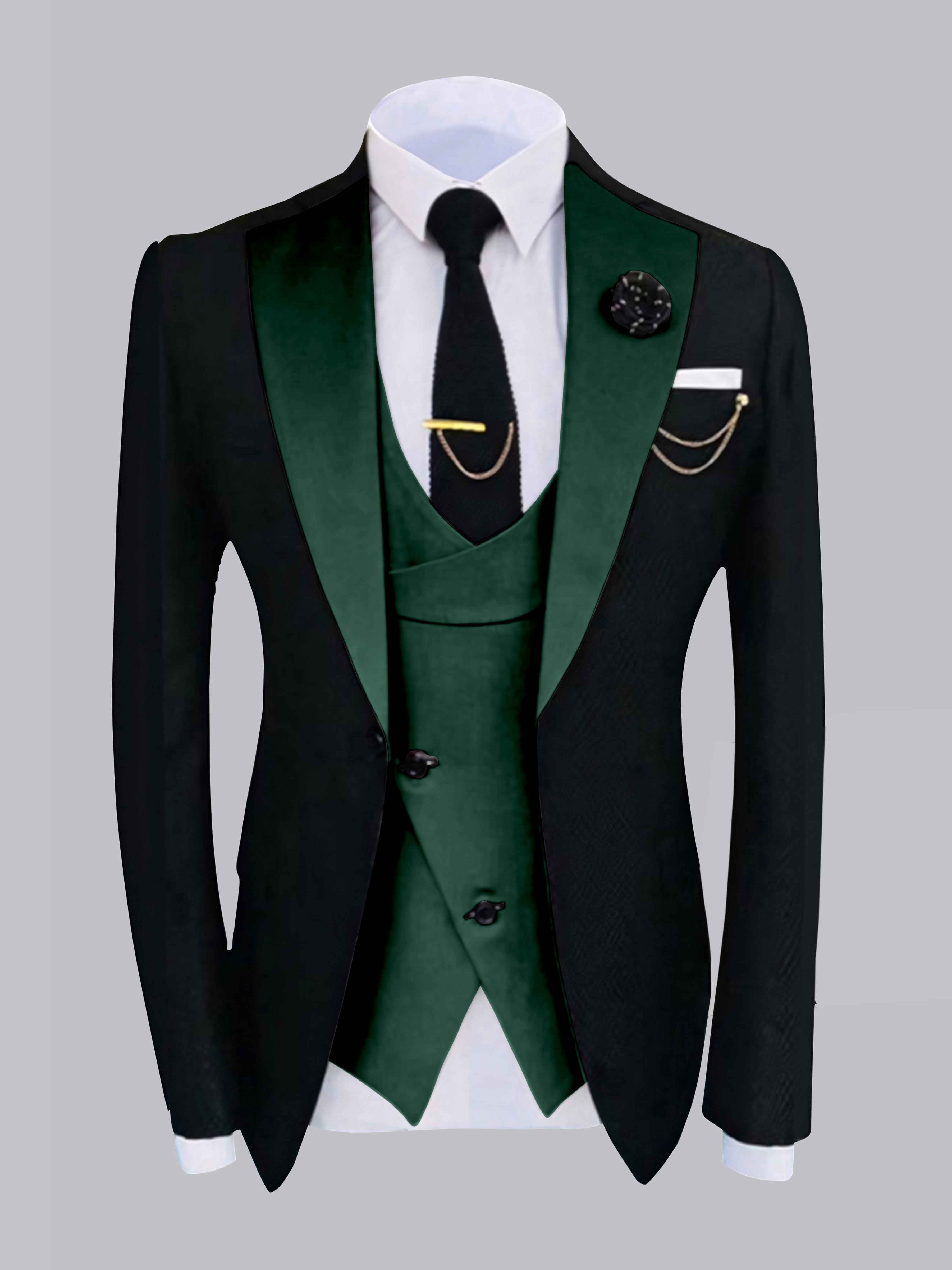 Stylish Men's One Button Jacket with Contrast Detailing