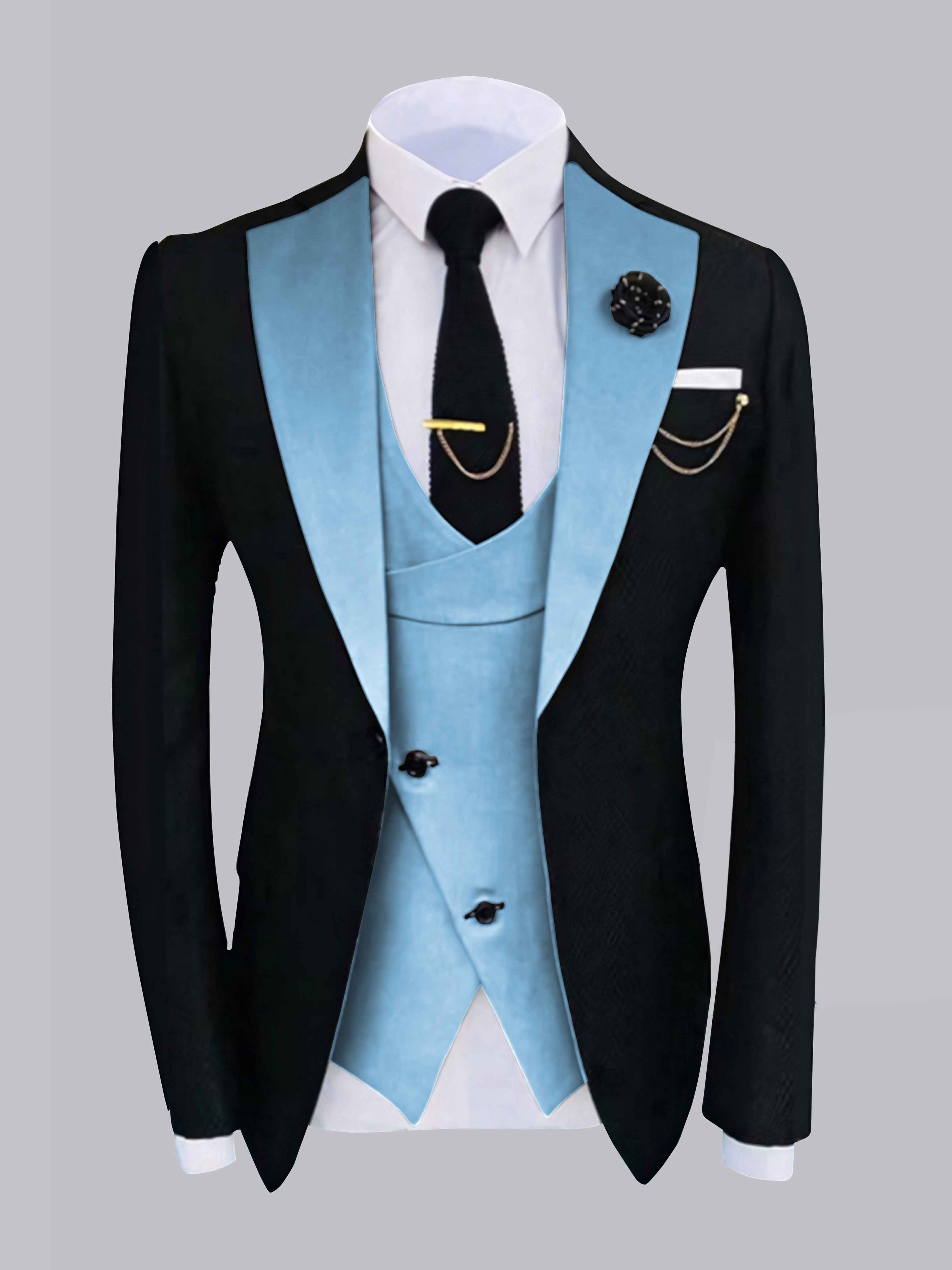 Stylish Men's One Button Jacket with Contrast Detailing