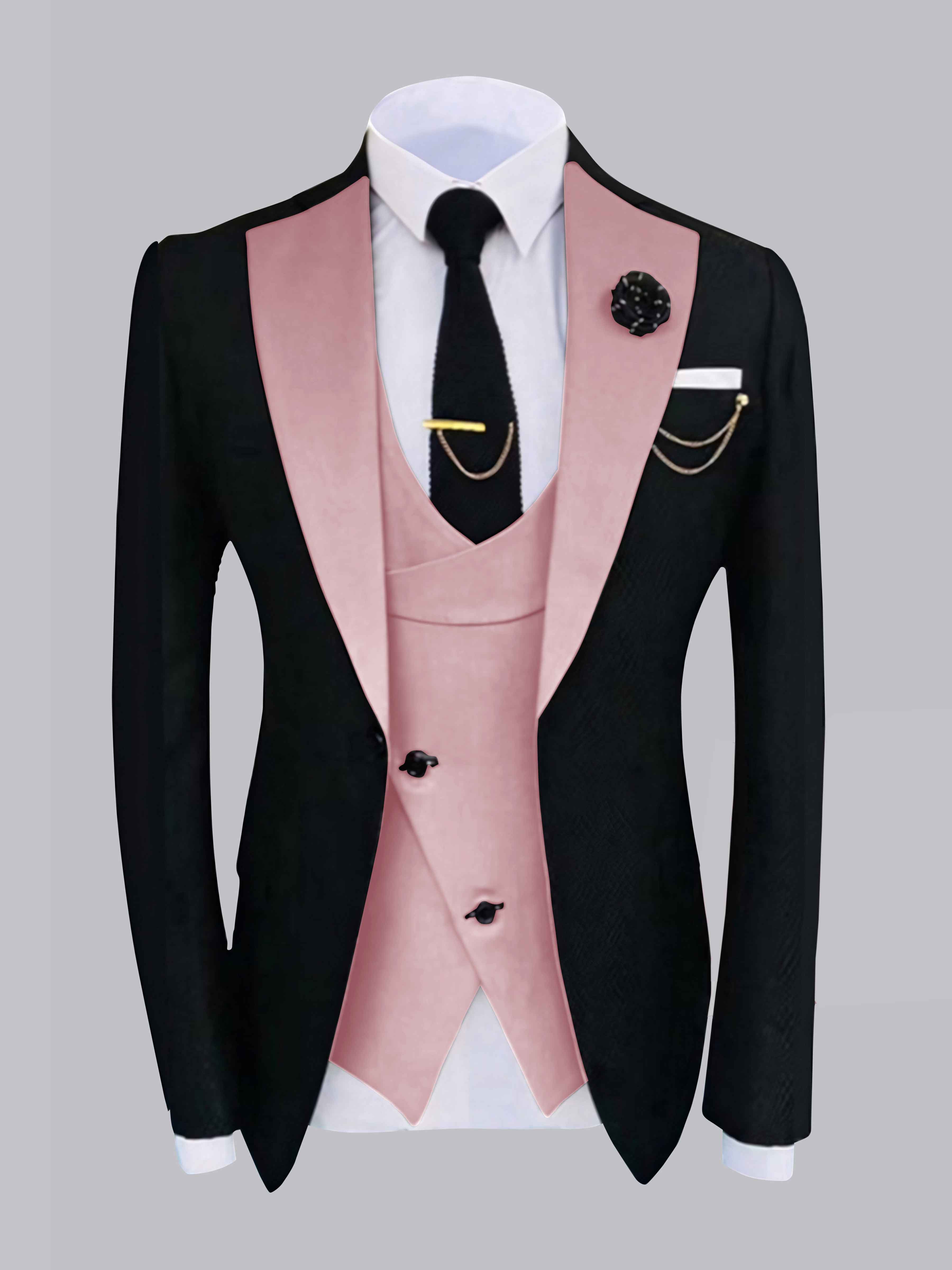 Stylish Men's One Button Jacket with Contrast Detailing