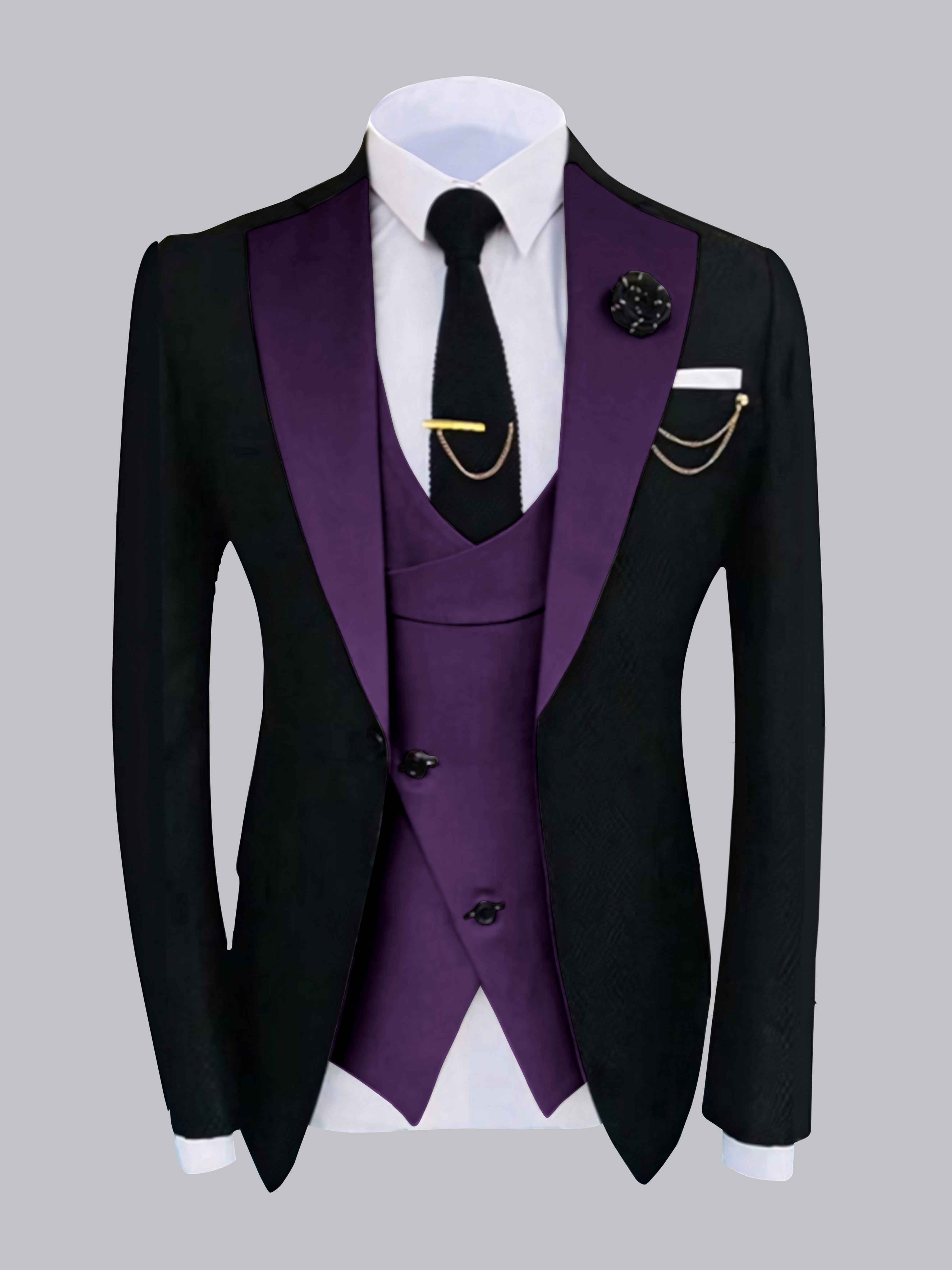 Stylish Men's One Button Jacket with Contrast Detailing