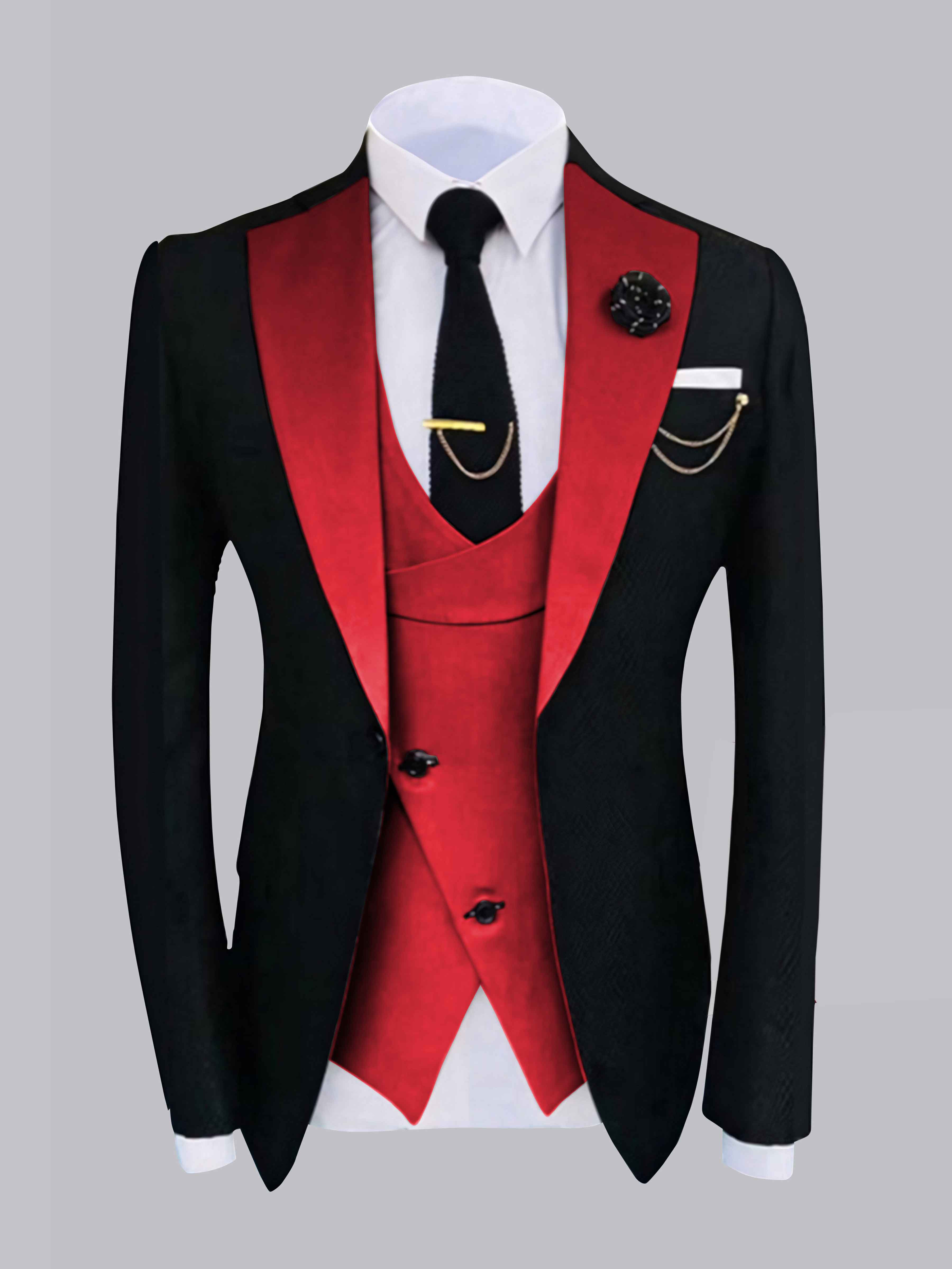 Stylish Men's One Button Jacket with Contrast Detailing