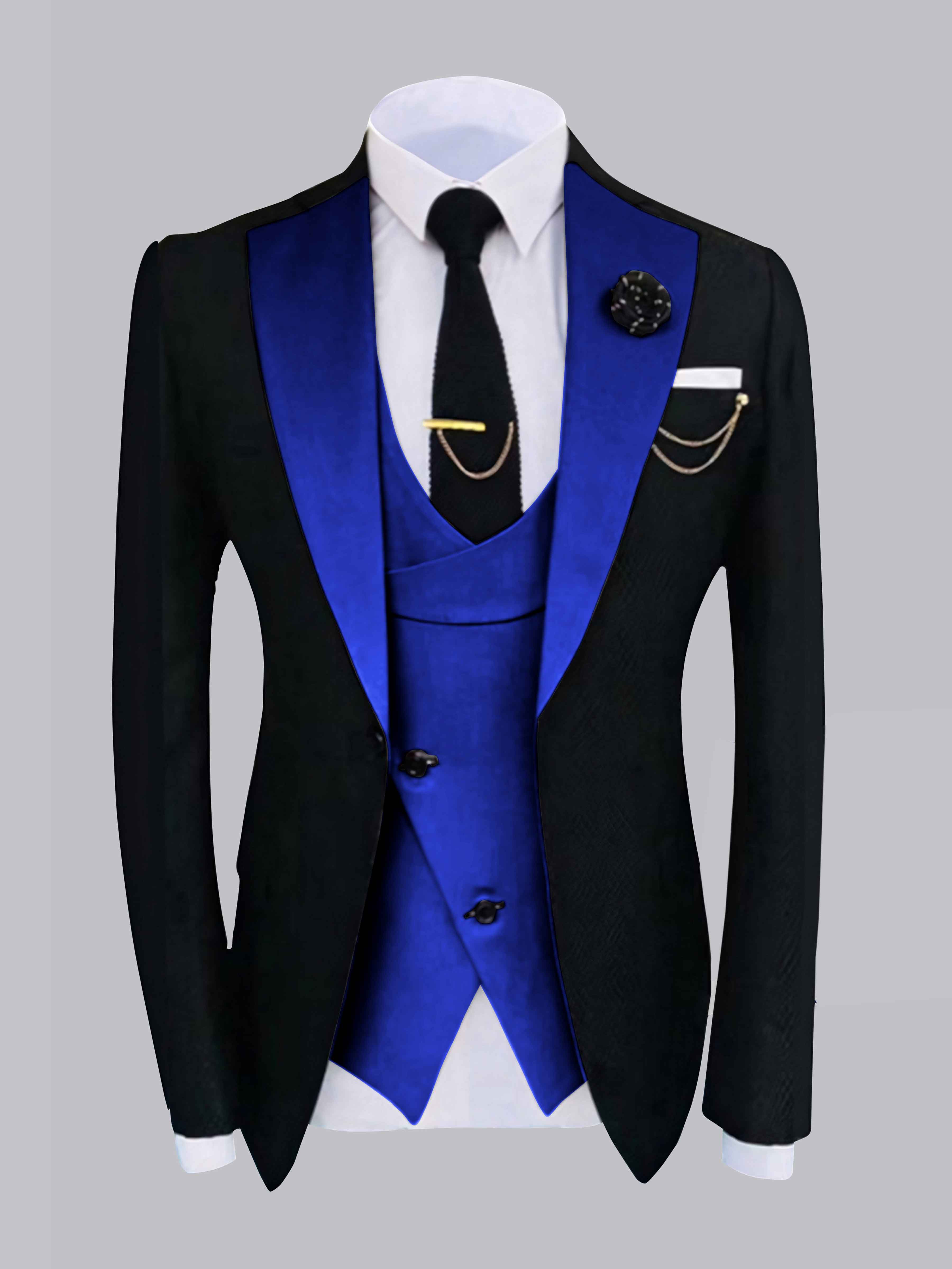 Stylish Men's One Button Jacket with Contrast Detailing