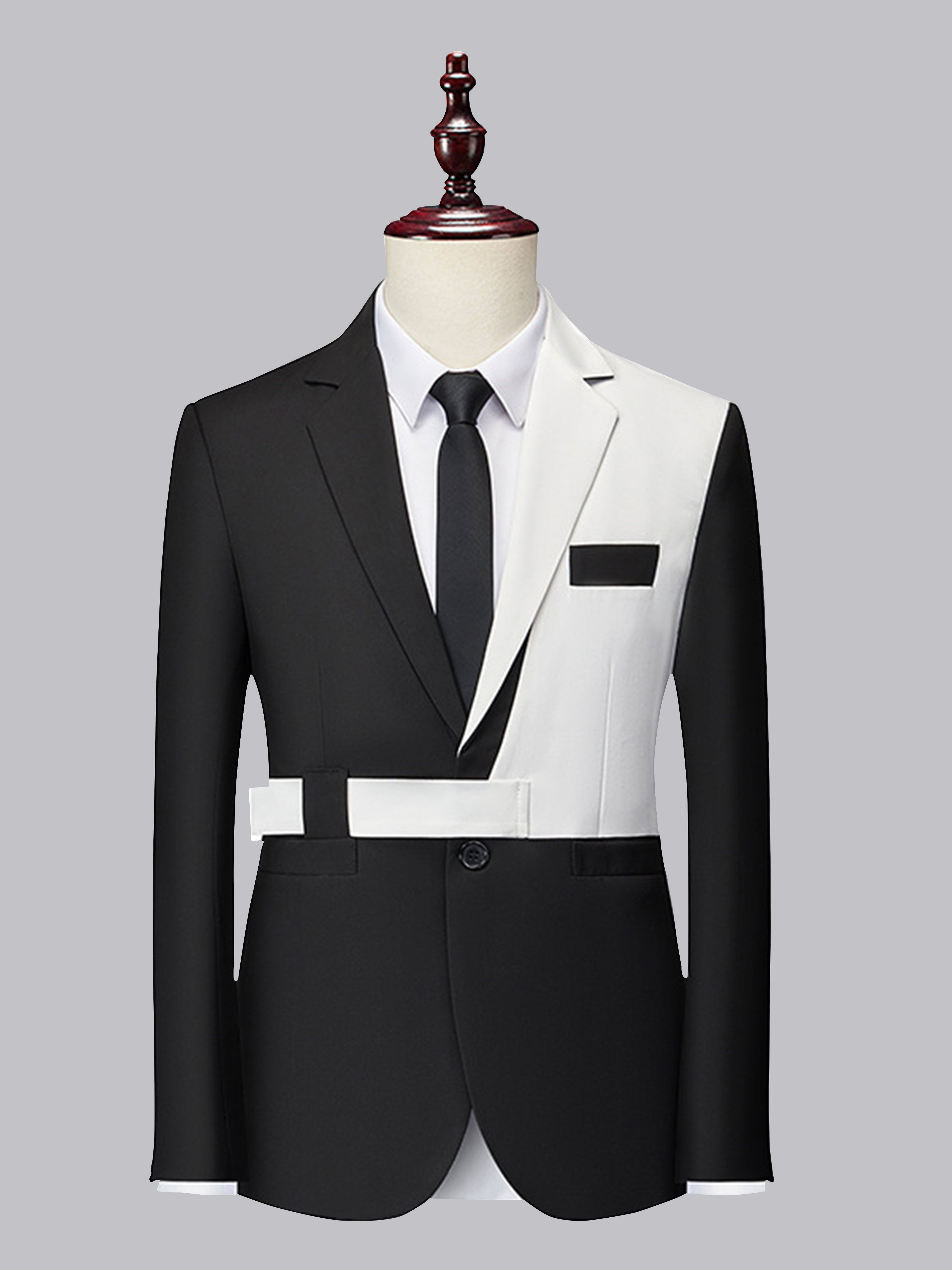 Stylish Slim Cut Men's Single Button Contrasting Jacket