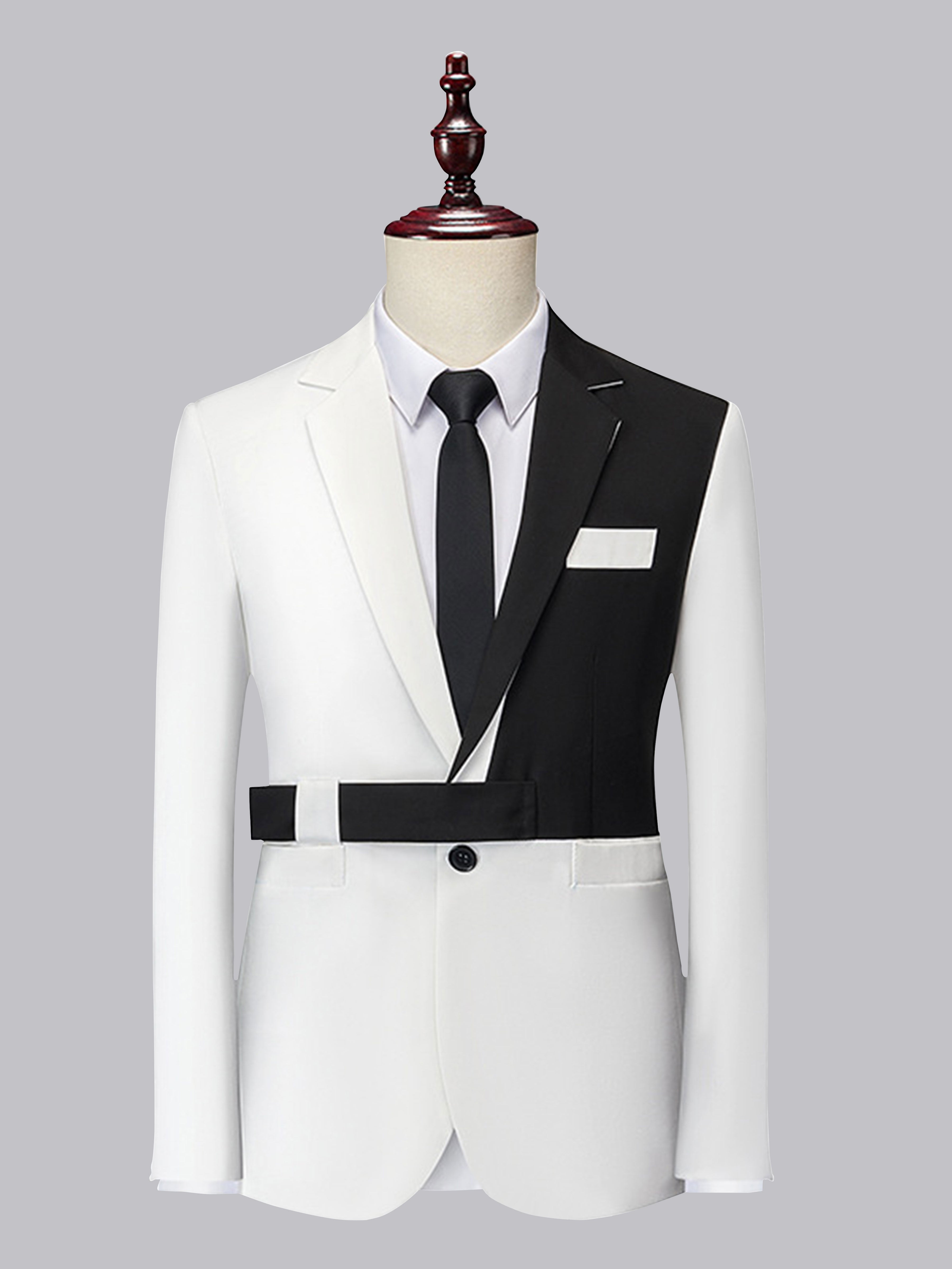 Stylish Slim Cut Men's Single Button Contrasting Jacket