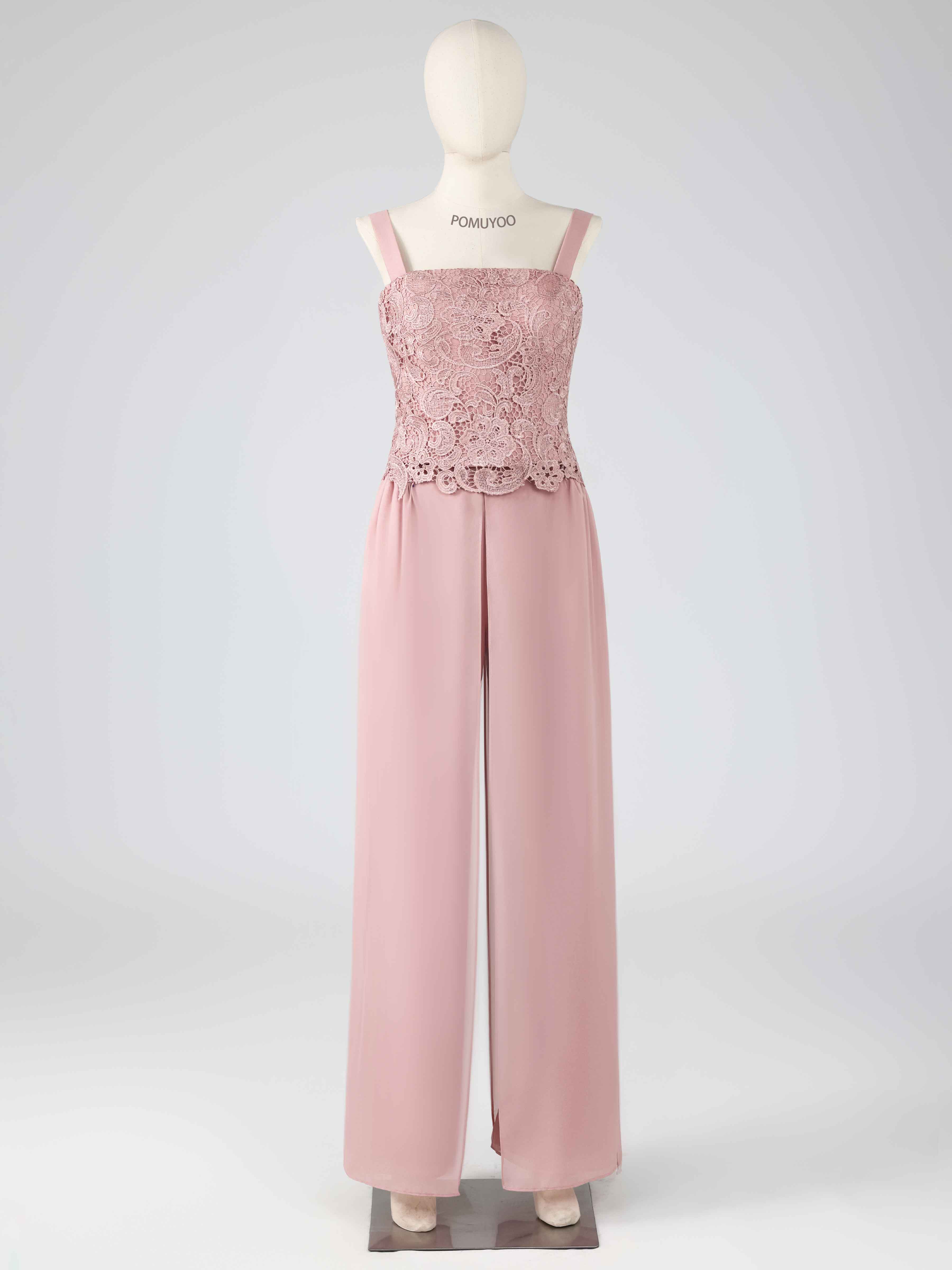 Stylish Square Three Pieces Lace Mother of the Bride Pantsuit UK