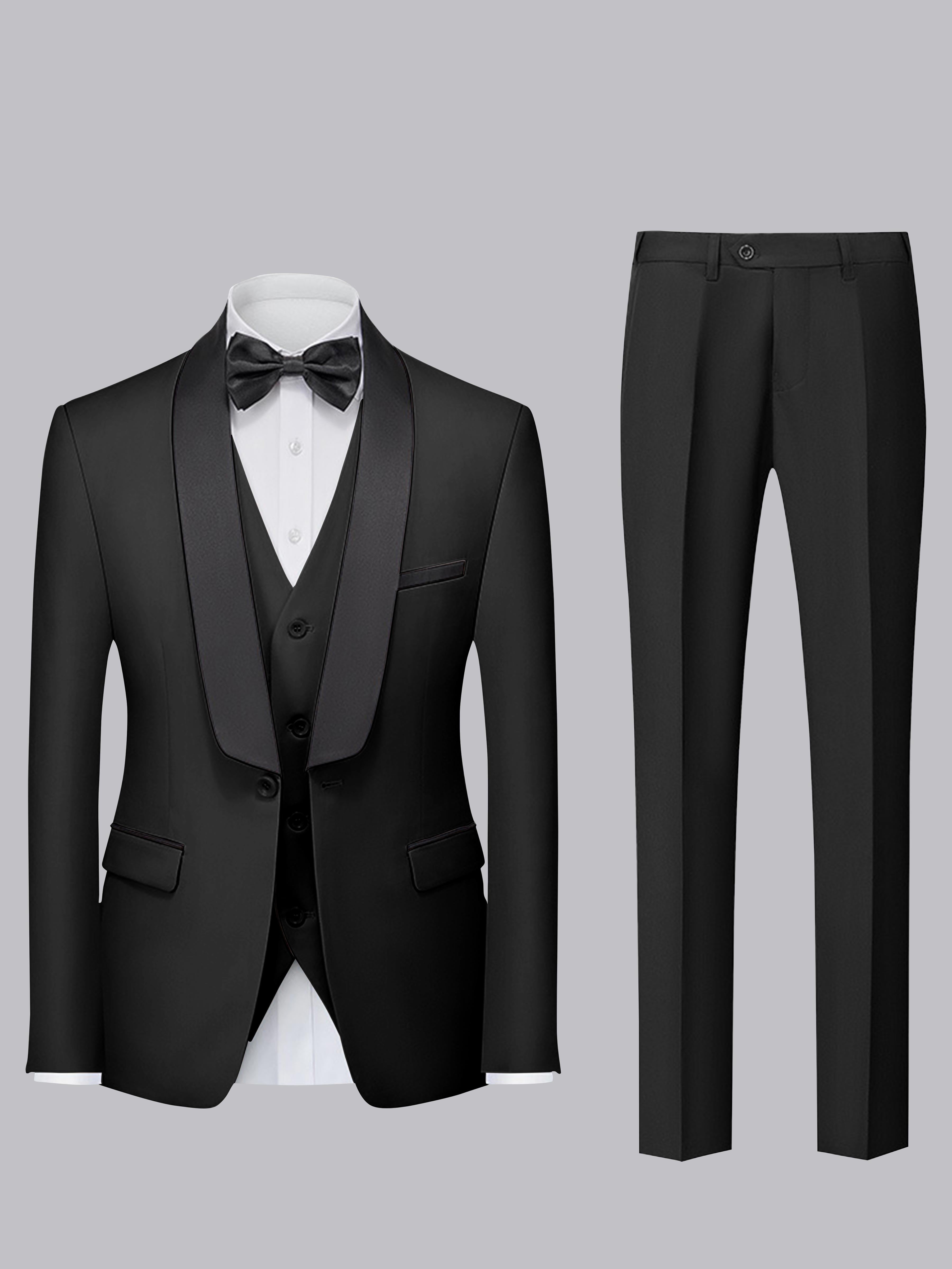 Tailored Men's Single Button 3 Pieces Ceremony Style Suits