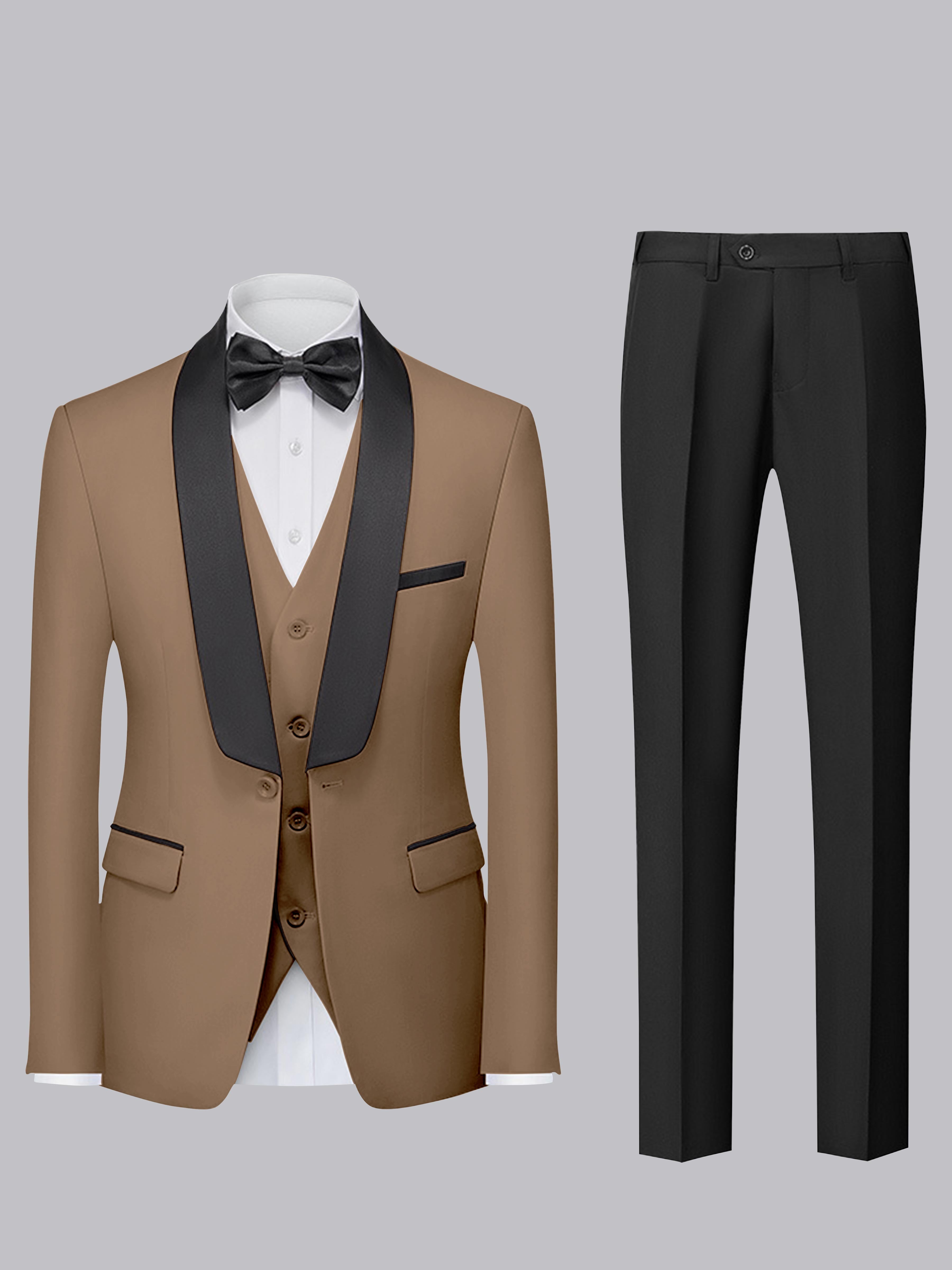 Tailored Men's Single Button 3 Pieces Ceremony Style Suits