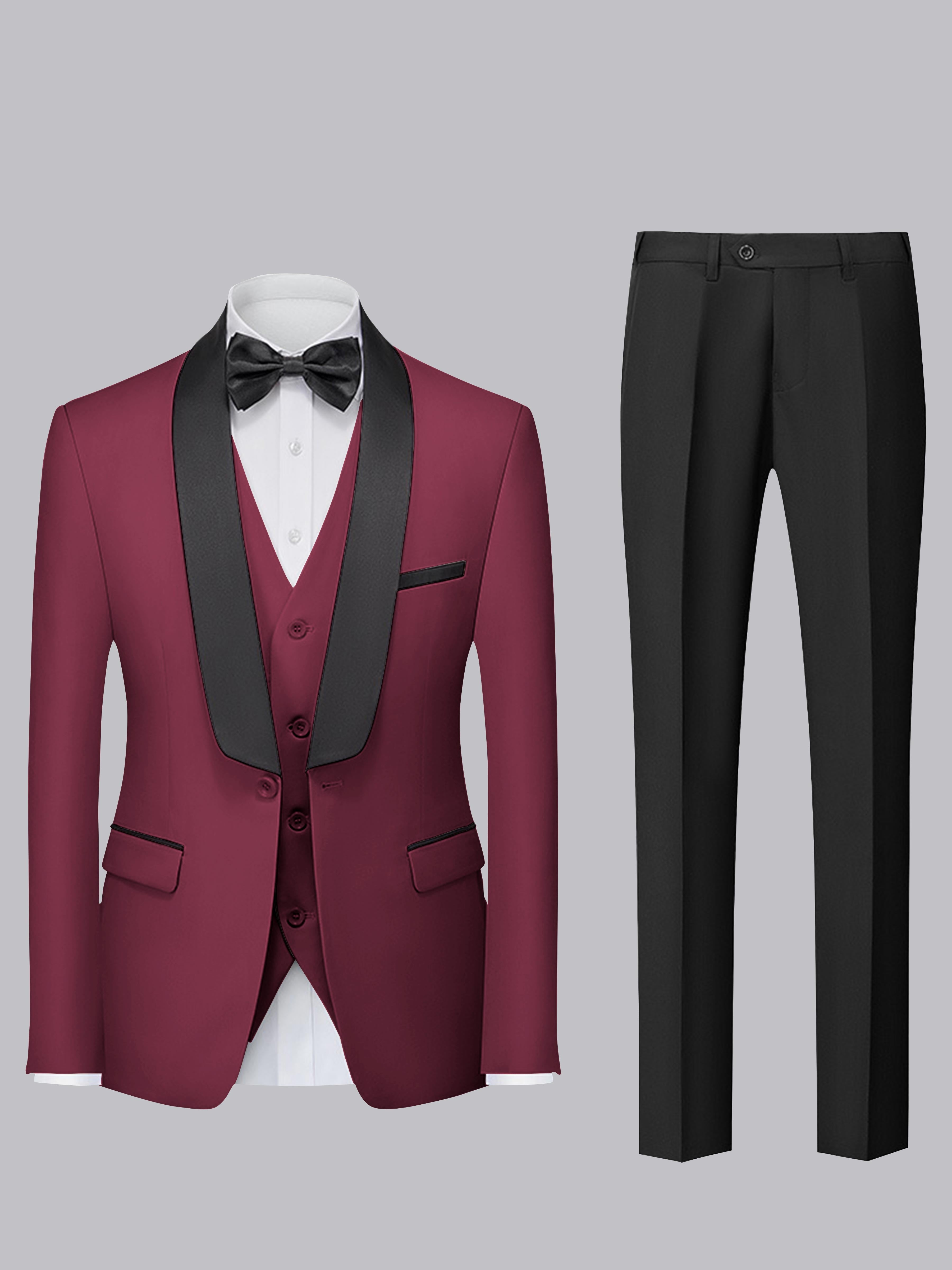 Tailored Men's Single Button 3 Pieces Ceremony Style Suits