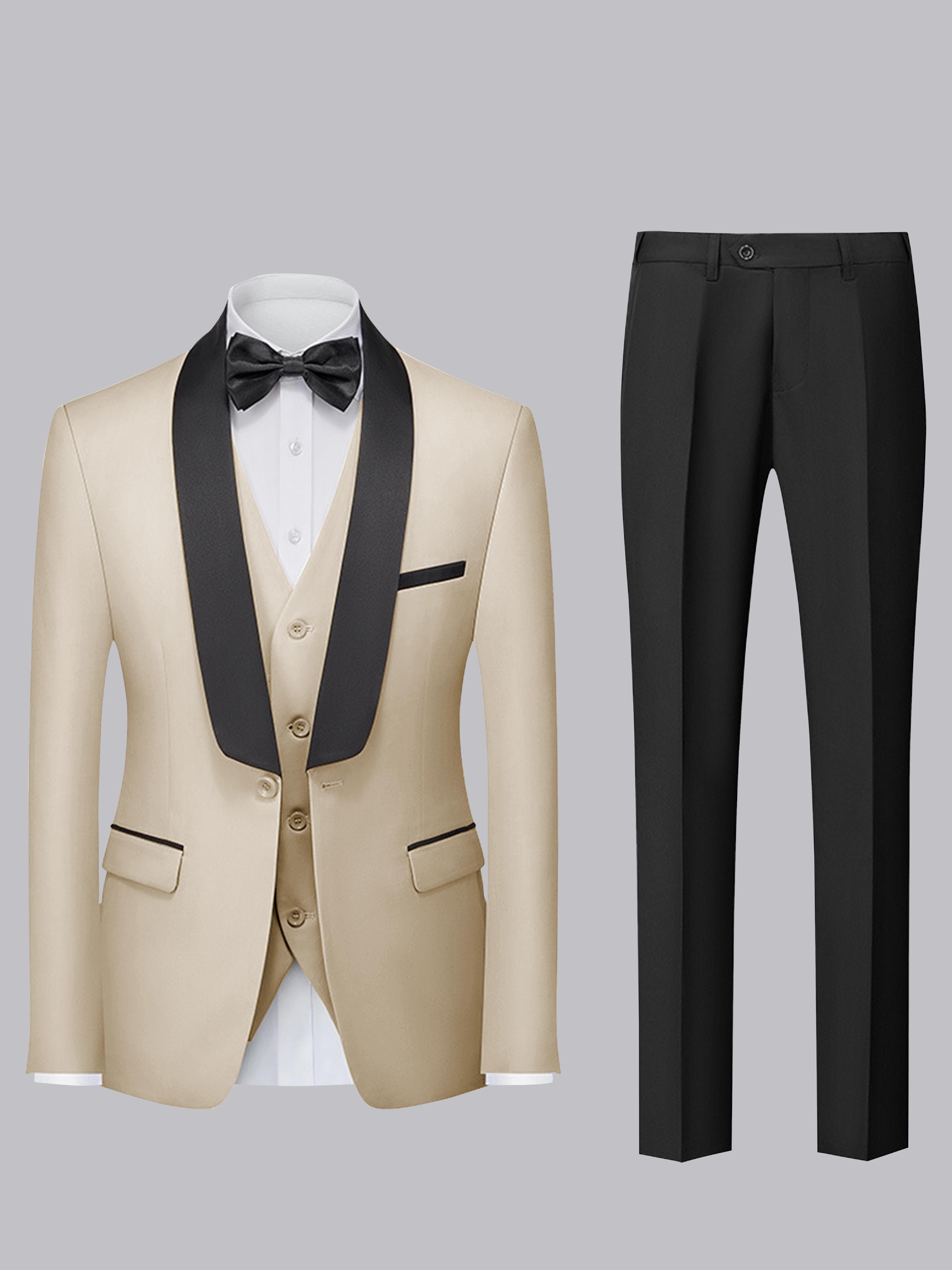 Tailored Men's Single Button 3 Pieces Ceremony Style Suits