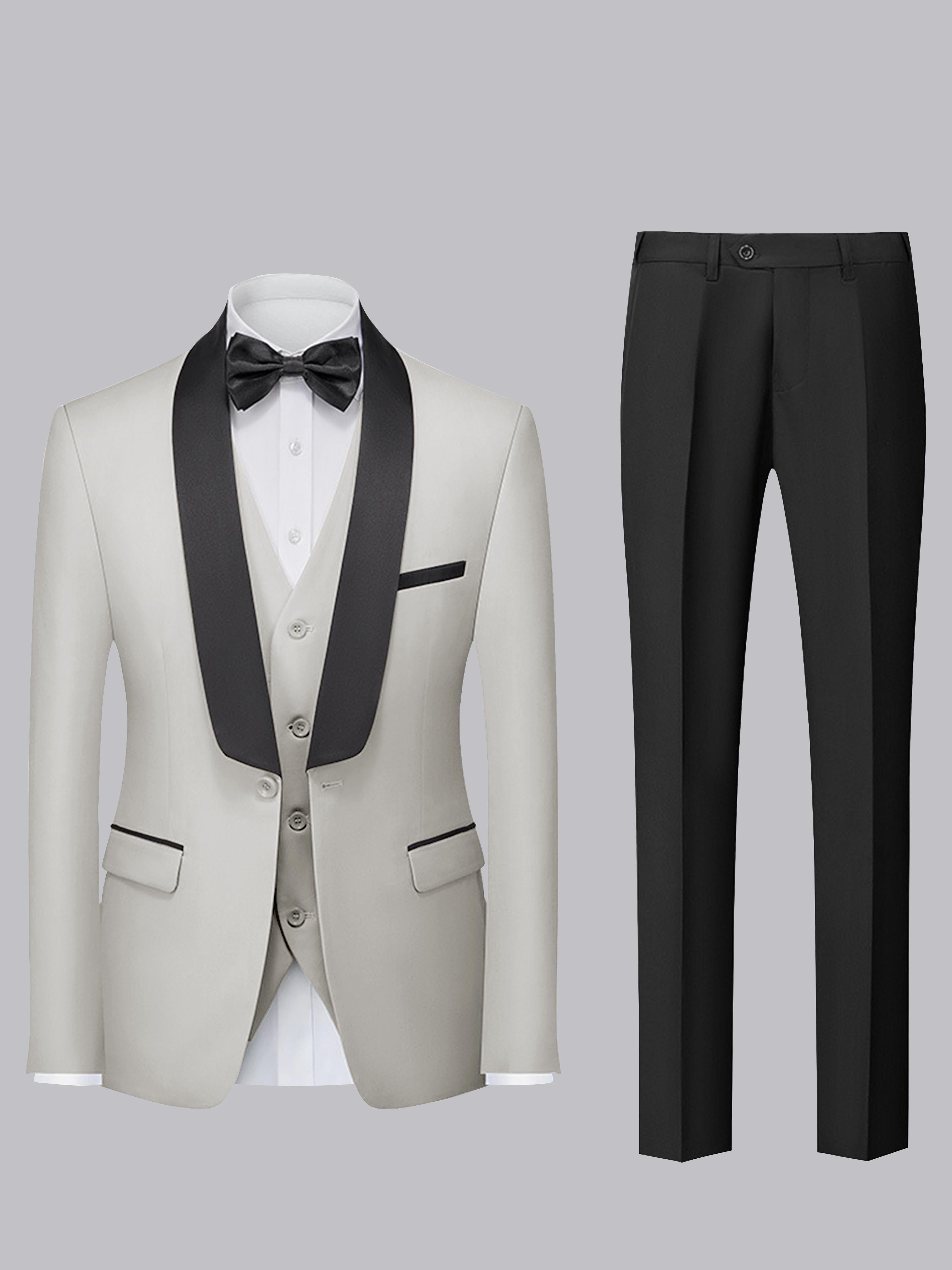 Tailored Men's Single Button 3 Pieces Ceremony Style Suits