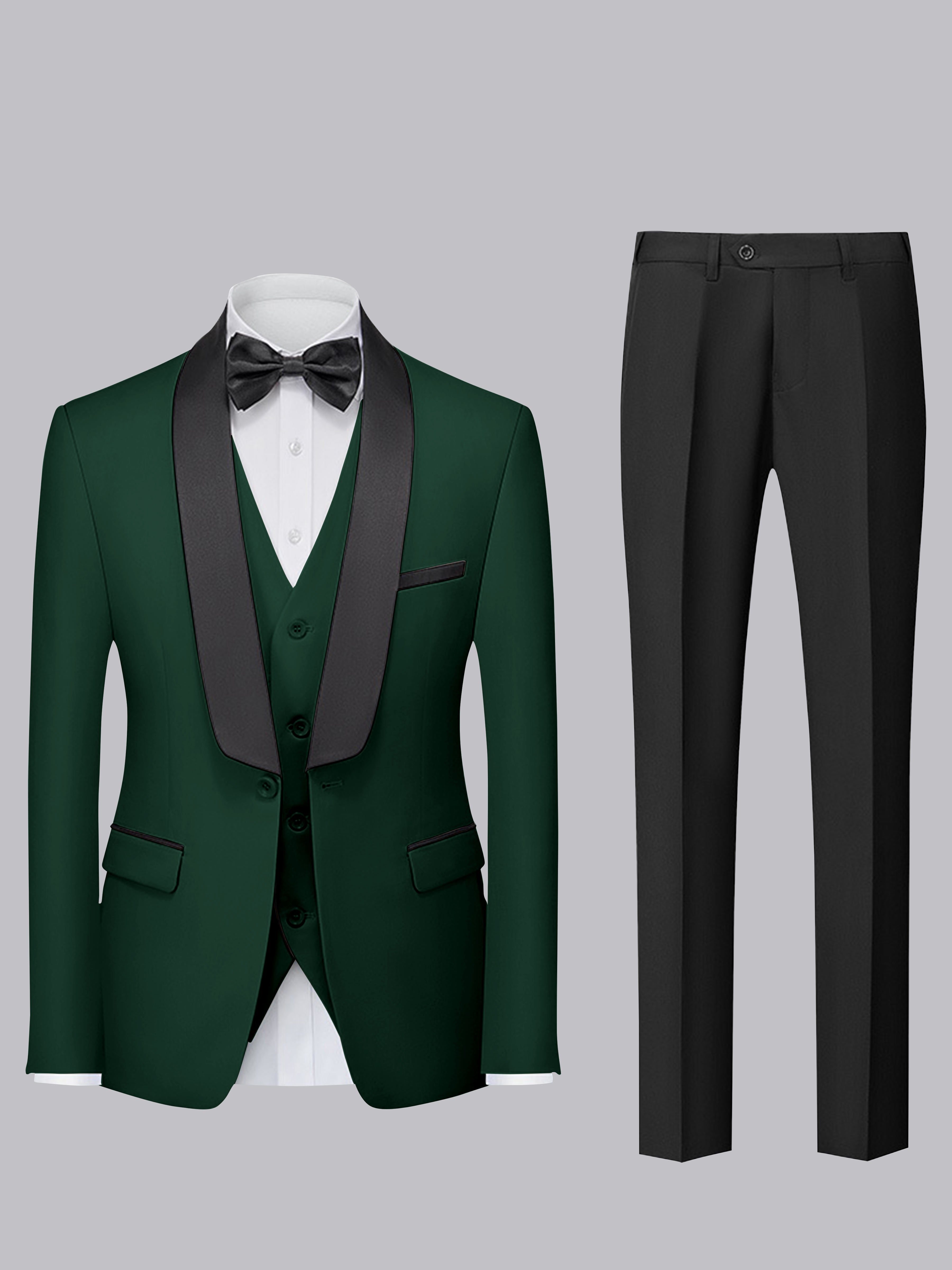 Tailored Men's Single Button 3 Pieces Ceremony Style Suits