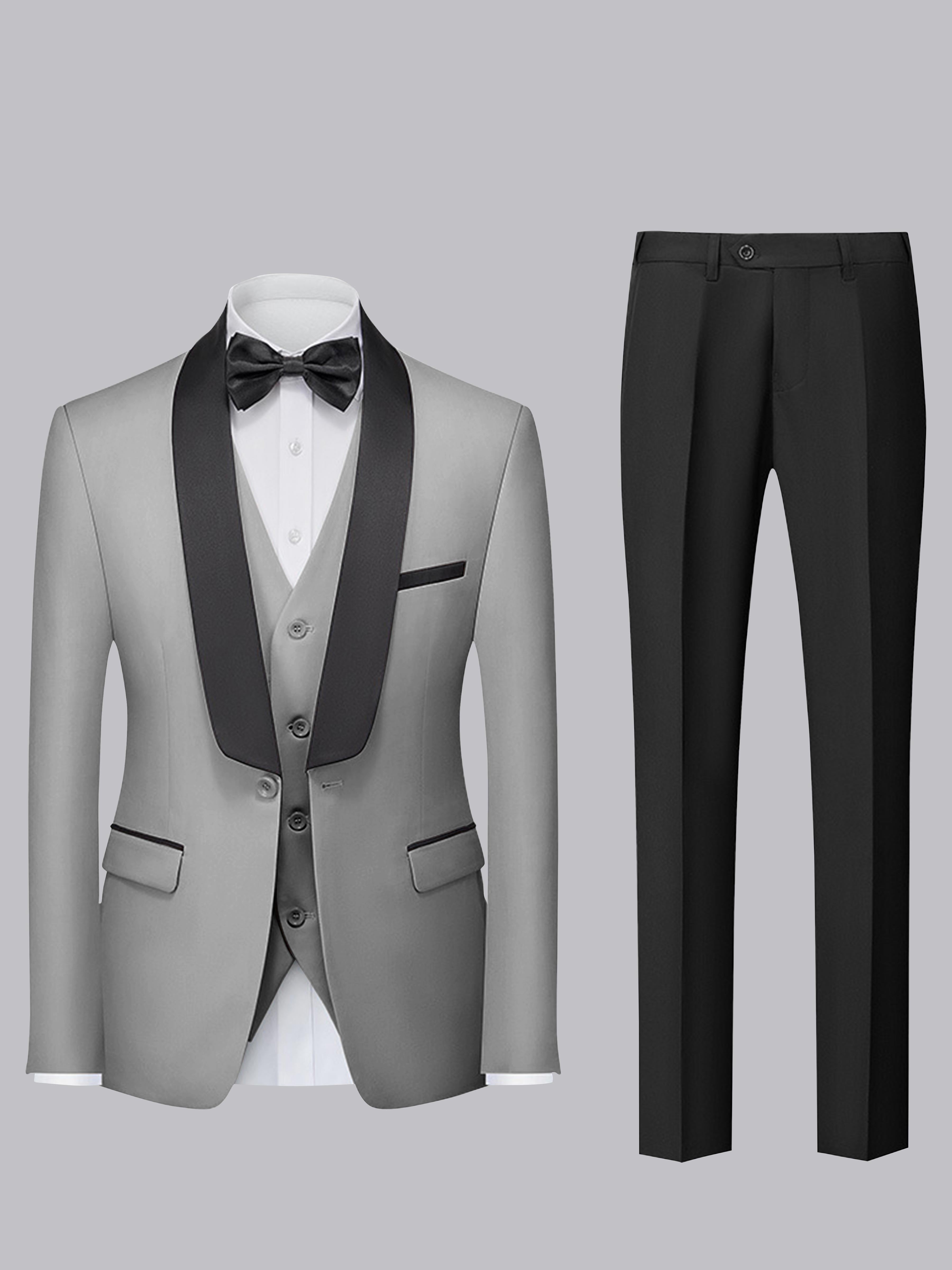 Tailored Men's Single Button 3 Pieces Ceremony Style Suits