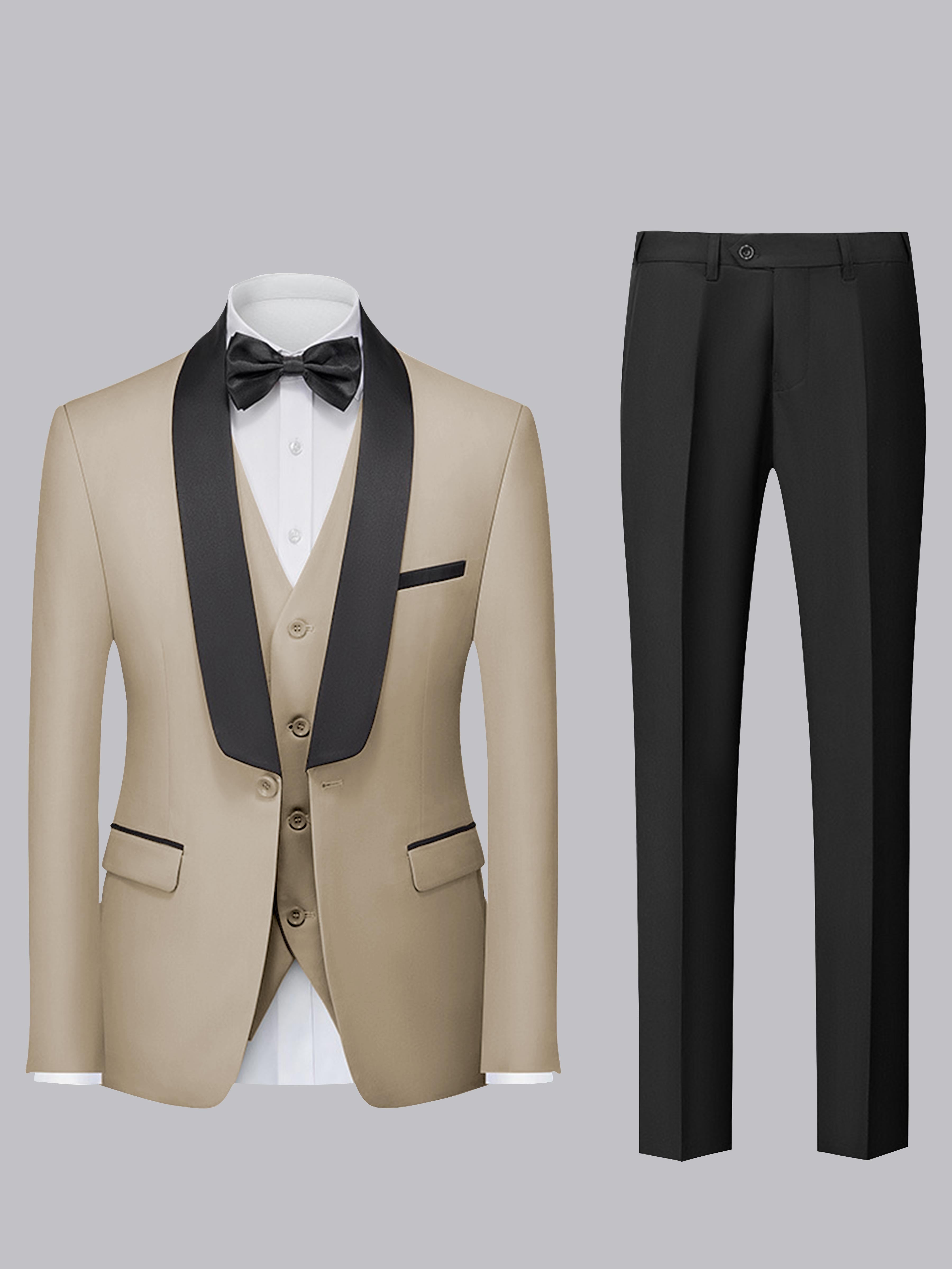 Tailored Men's Single Button 3 Pieces Ceremony Style Suits