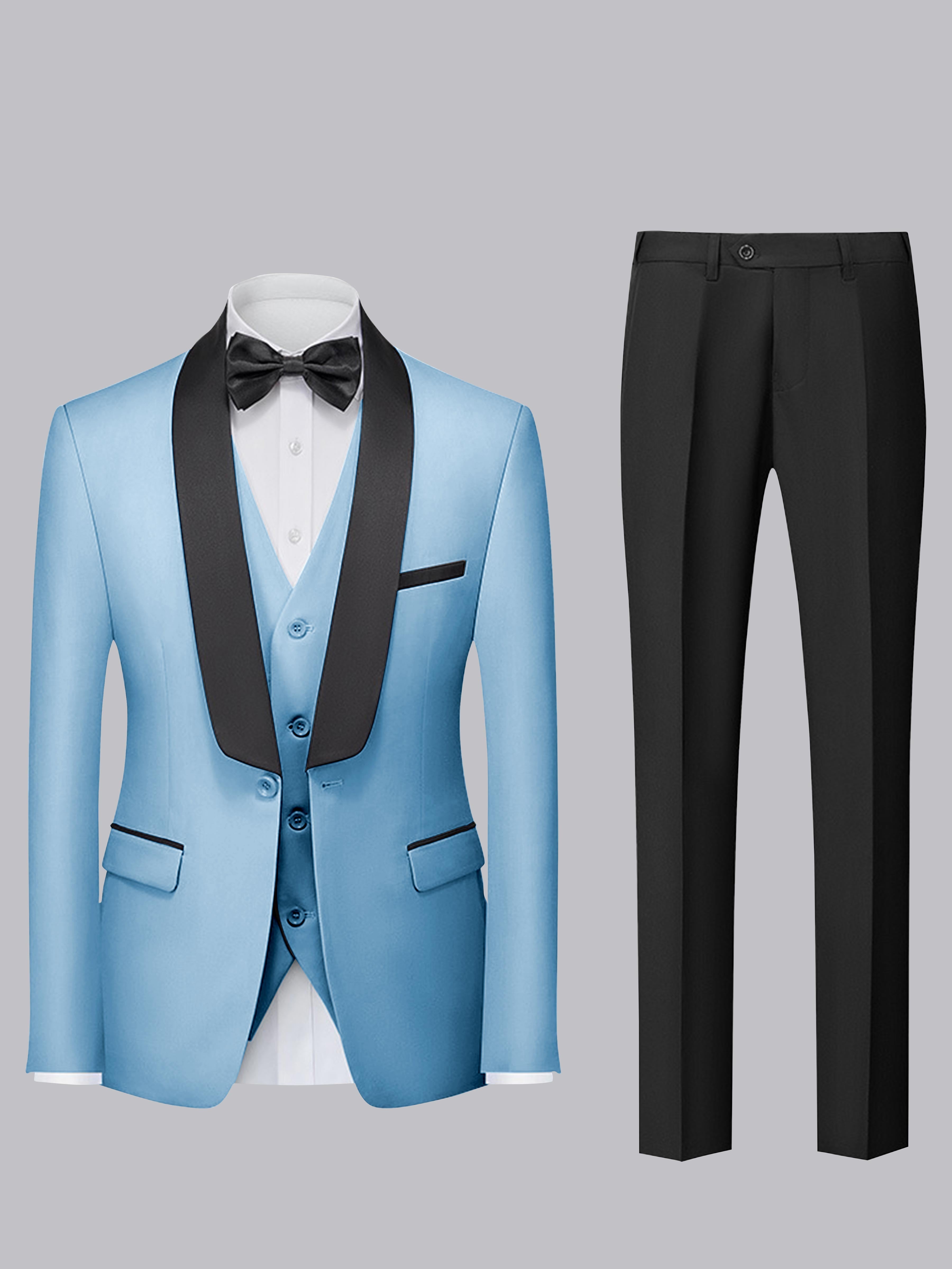 Tailored Men's Single Button 3 Pieces Ceremony Style Suits