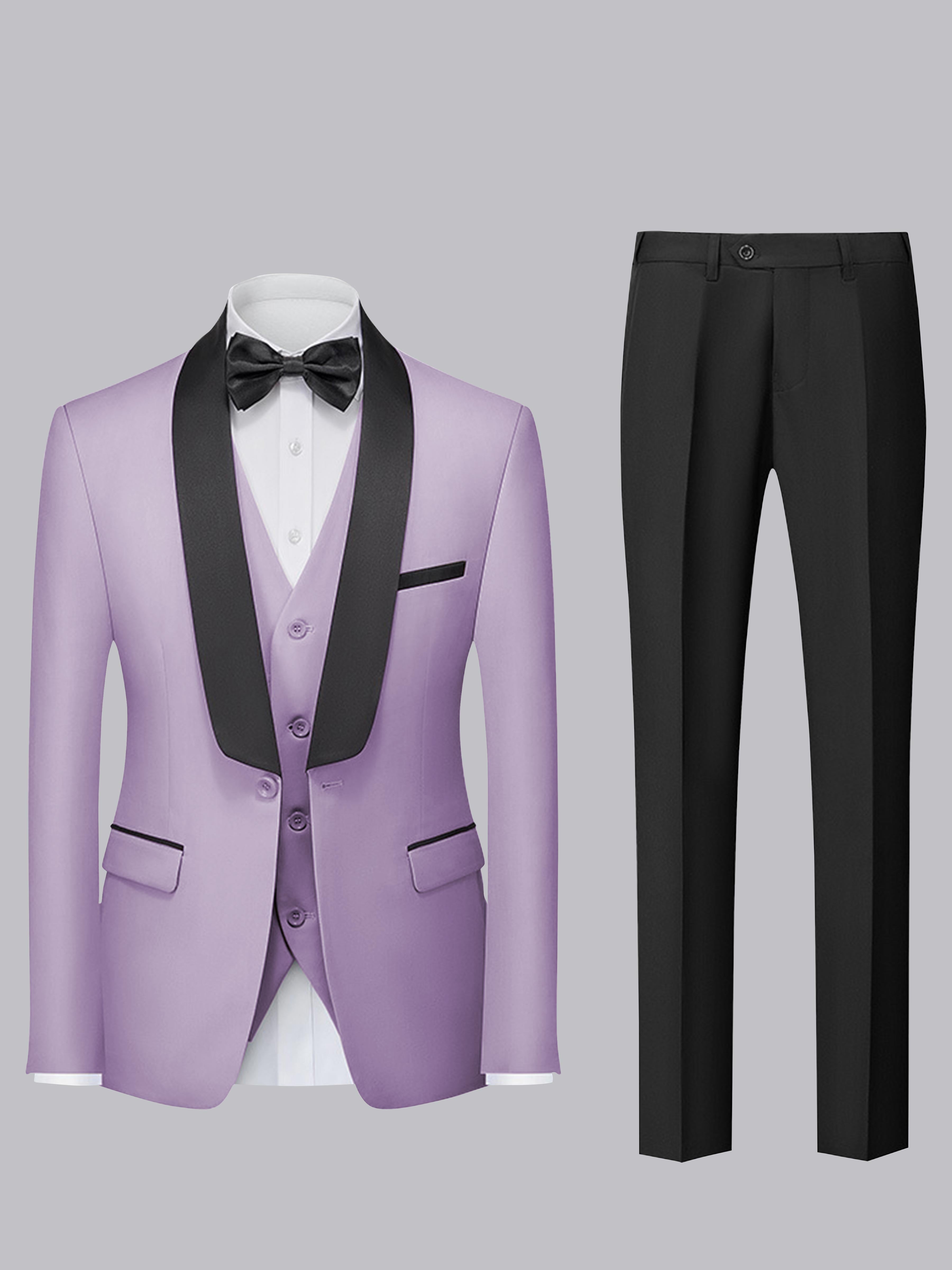 Tailored Men's Single Button 3 Pieces Ceremony Style Suits