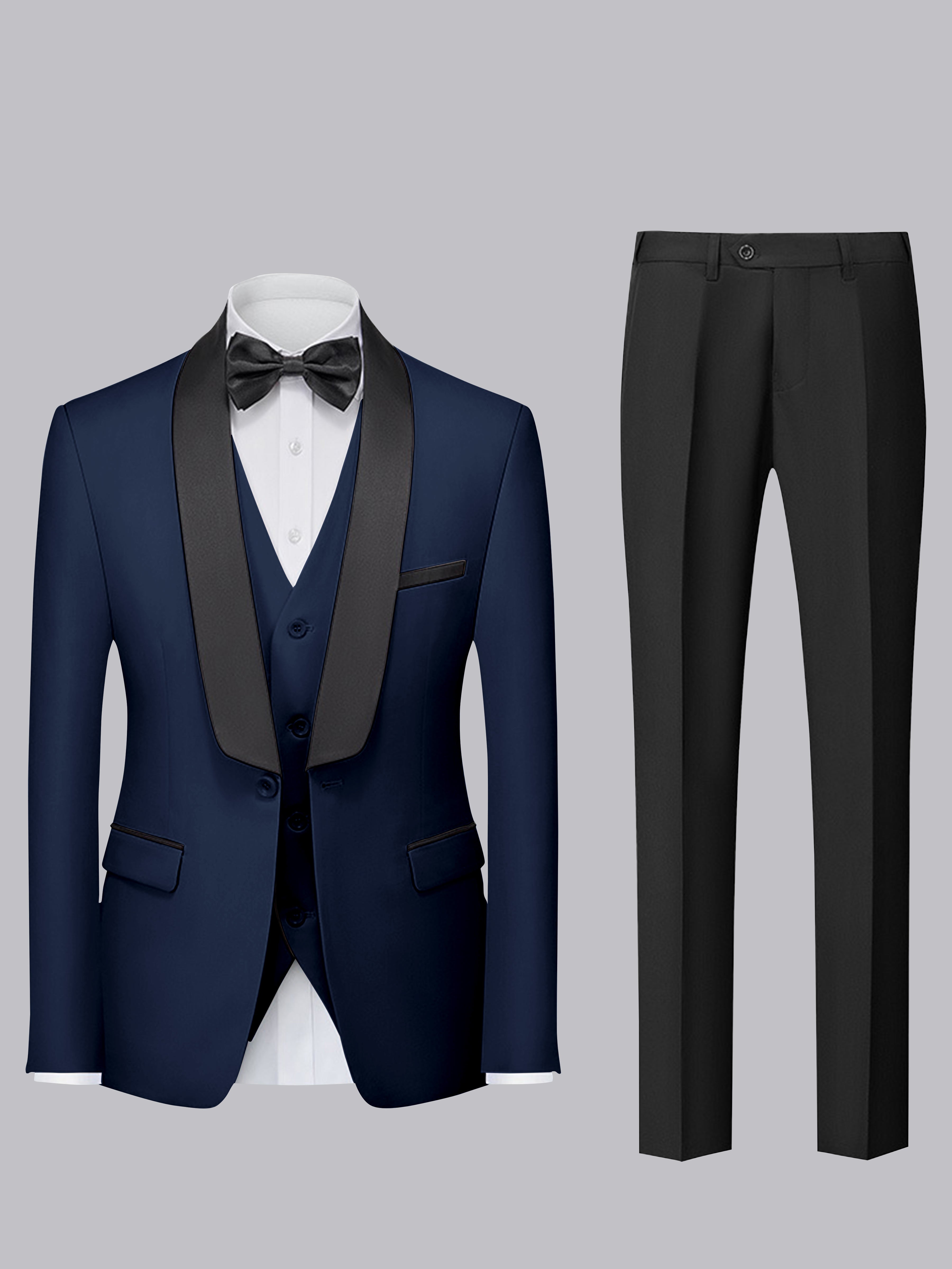Tailored Men's Single Button 3 Pieces Ceremony Style Suits