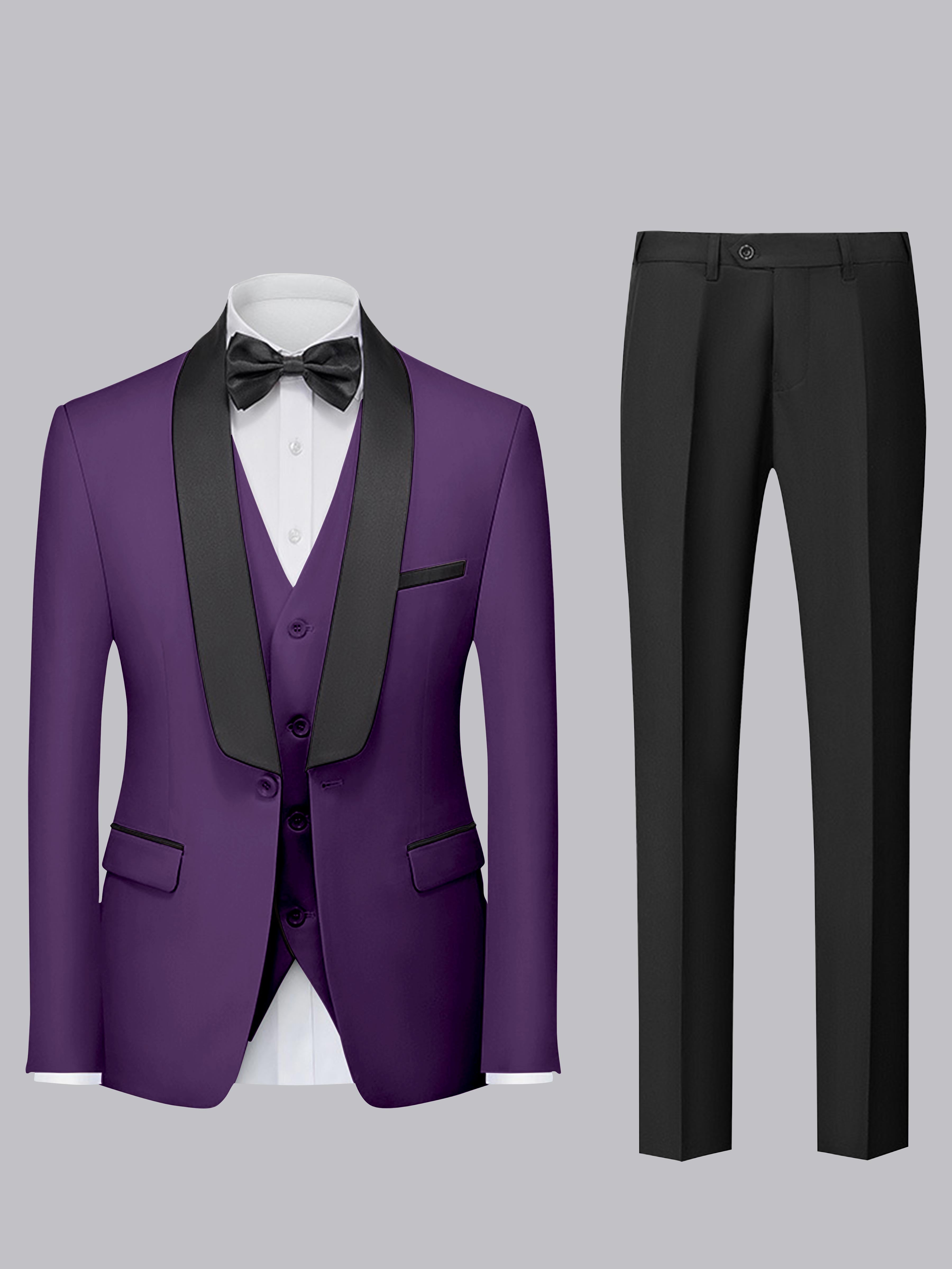 Tailored Men's Single Button 3 Pieces Ceremony Style Suits