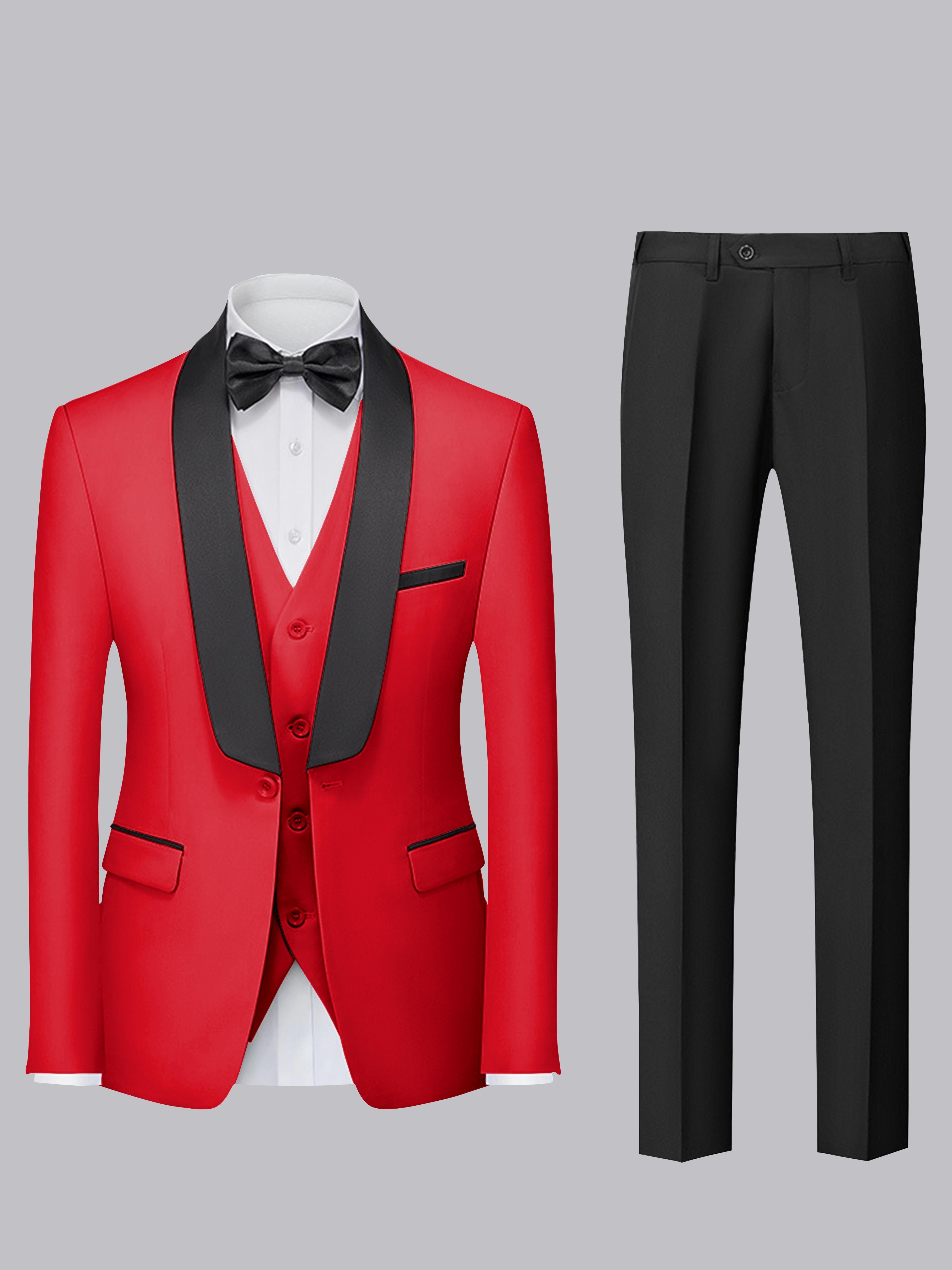 Tailored Men's Single Button 3 Pieces Ceremony Style Suits