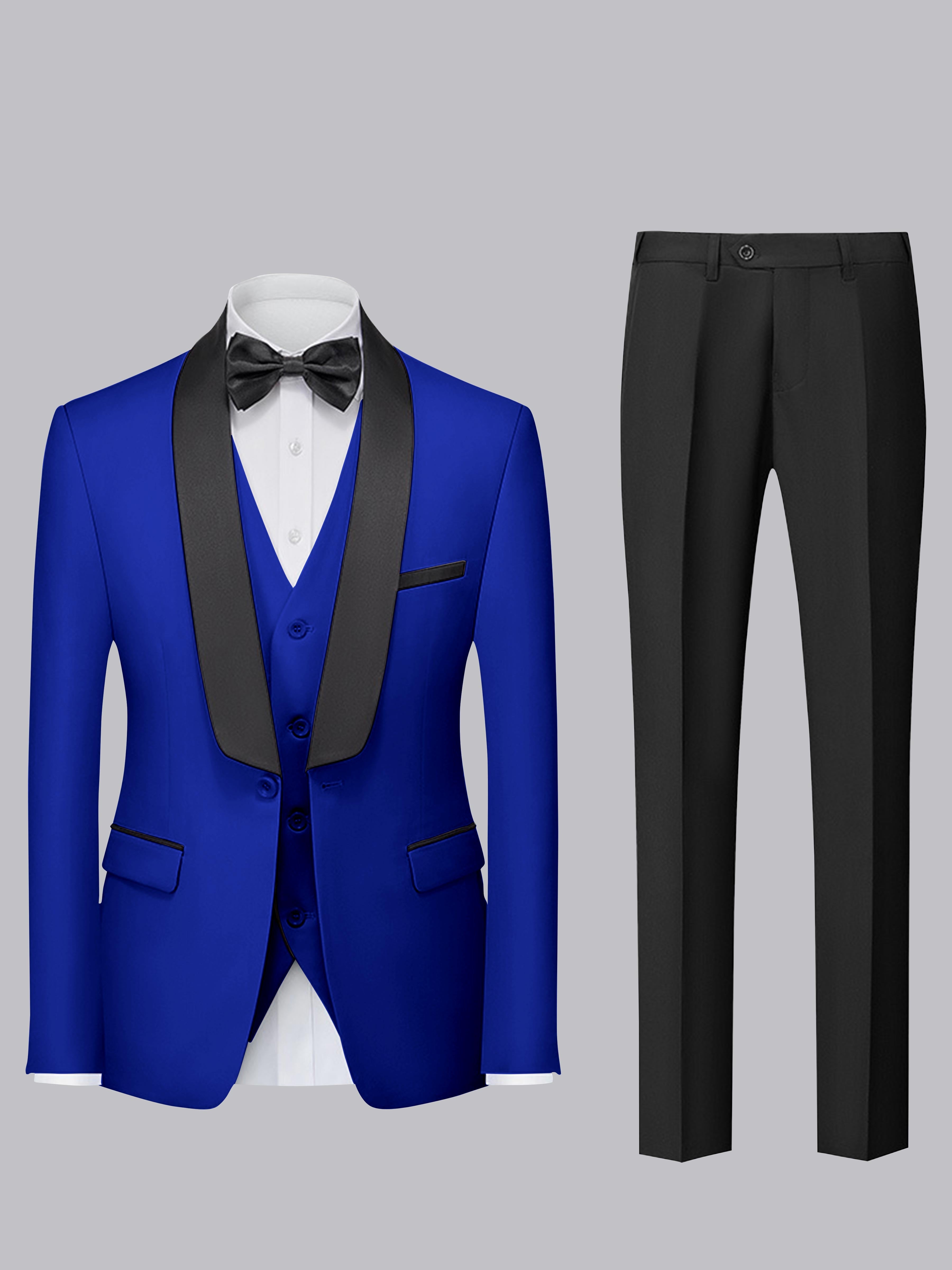 Tailored Men's Single Button 3 Pieces Ceremony Style Suits