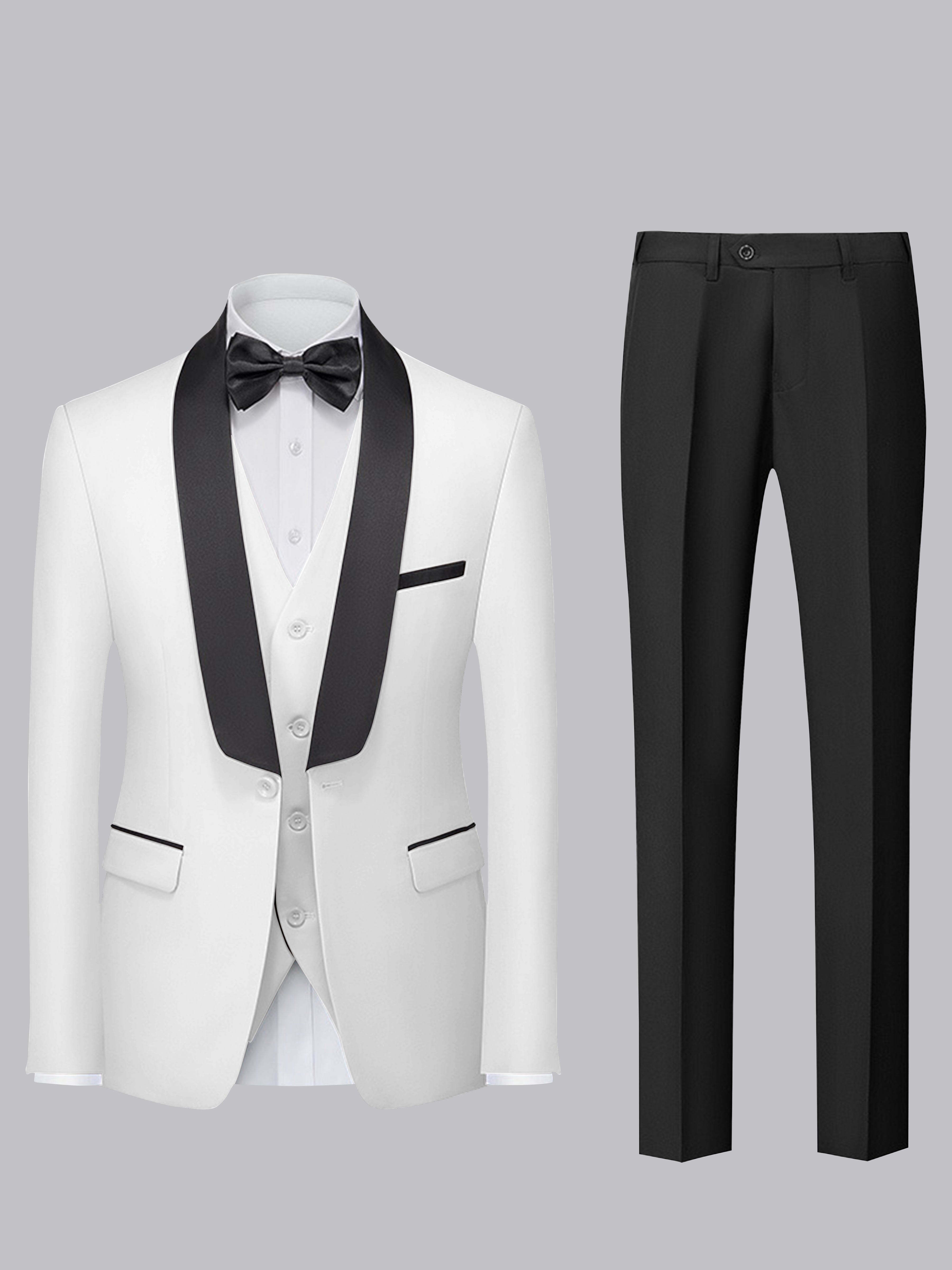 Tailored Men's Single Button 3 Pieces Ceremony Style Suits