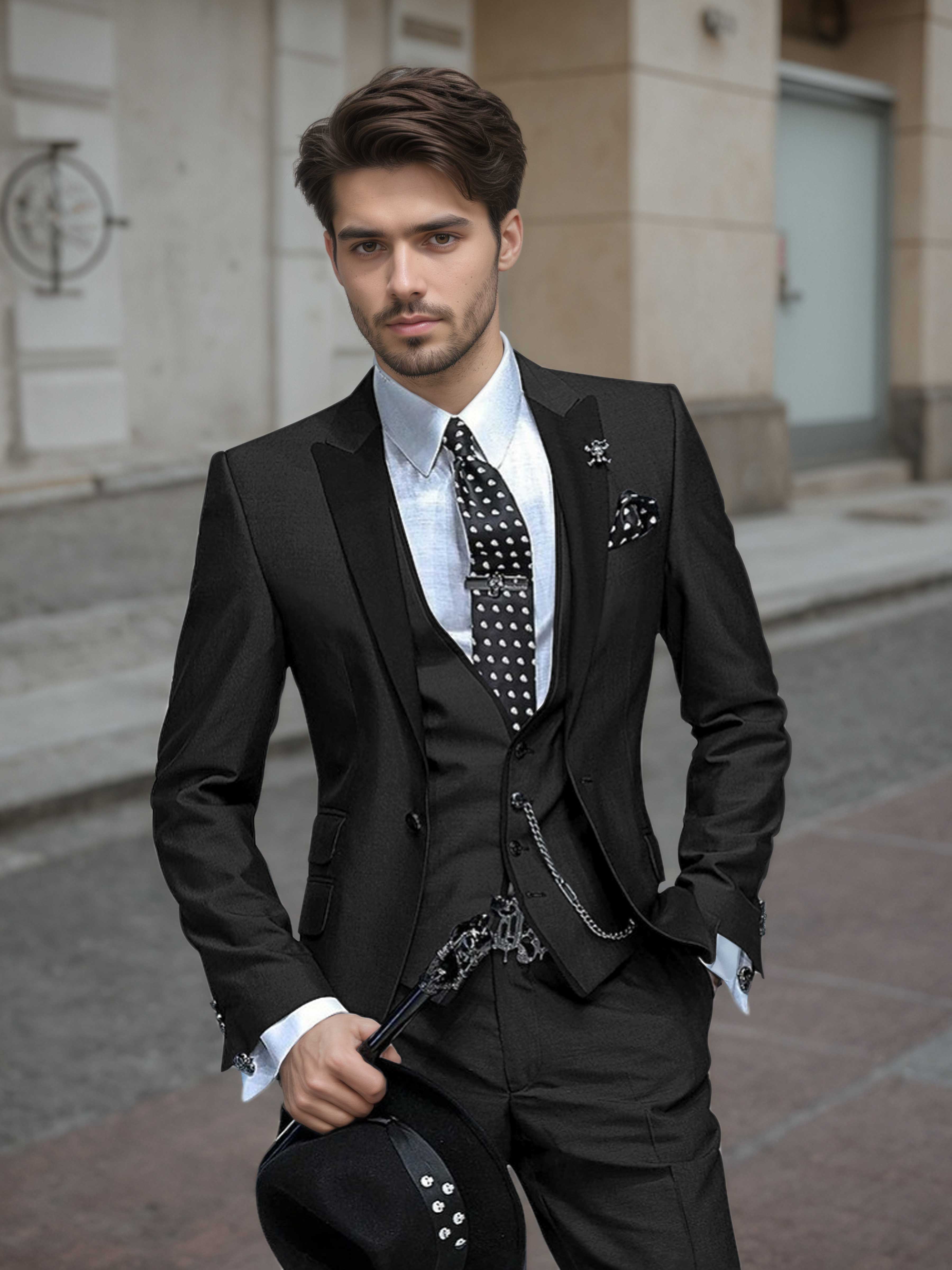 Tailored Men's Wedding Suit 3 Pieces One Button Formal Suits