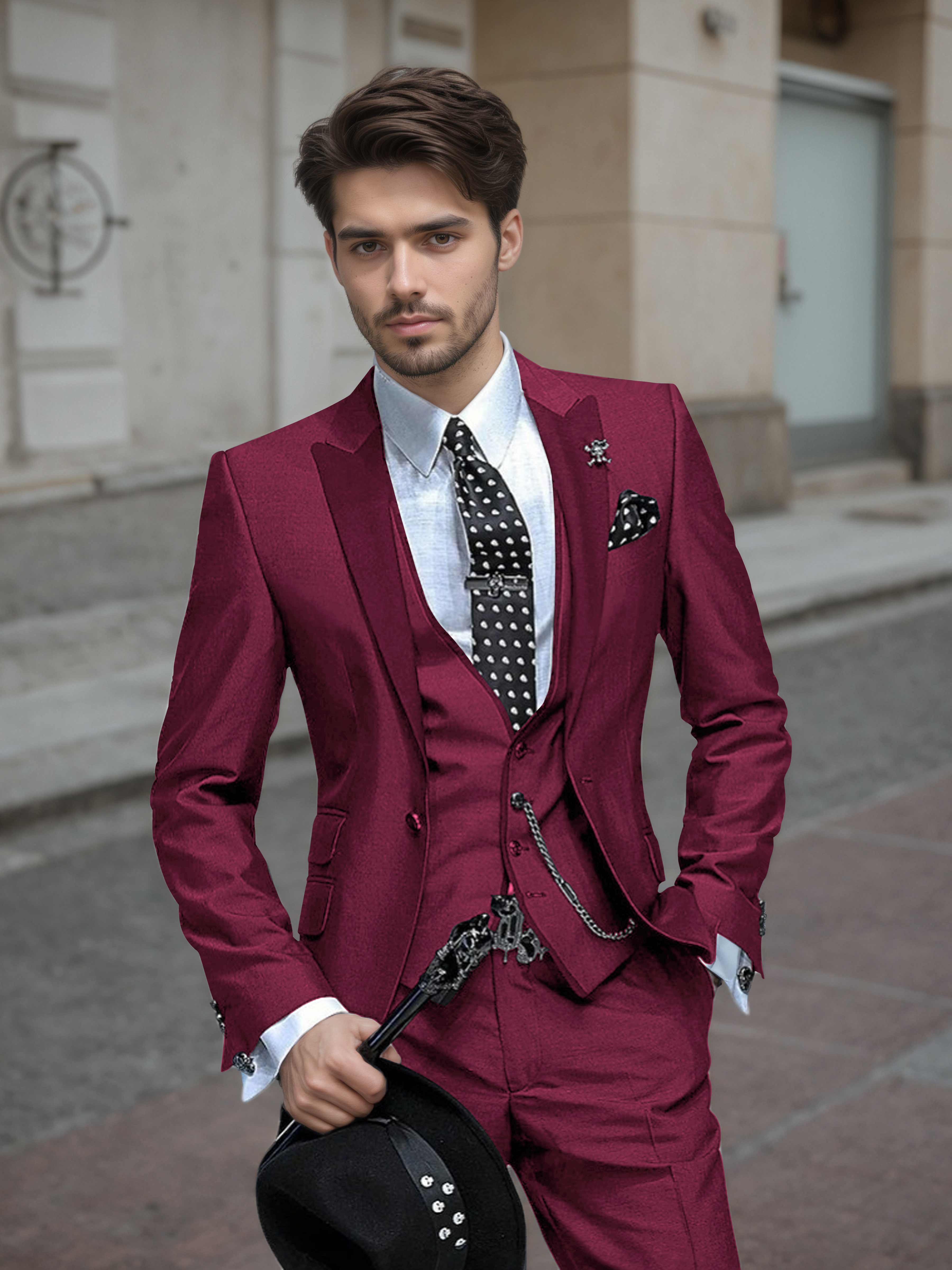 Tailored Men's Wedding Suit 3 Pieces One Button Formal Suits