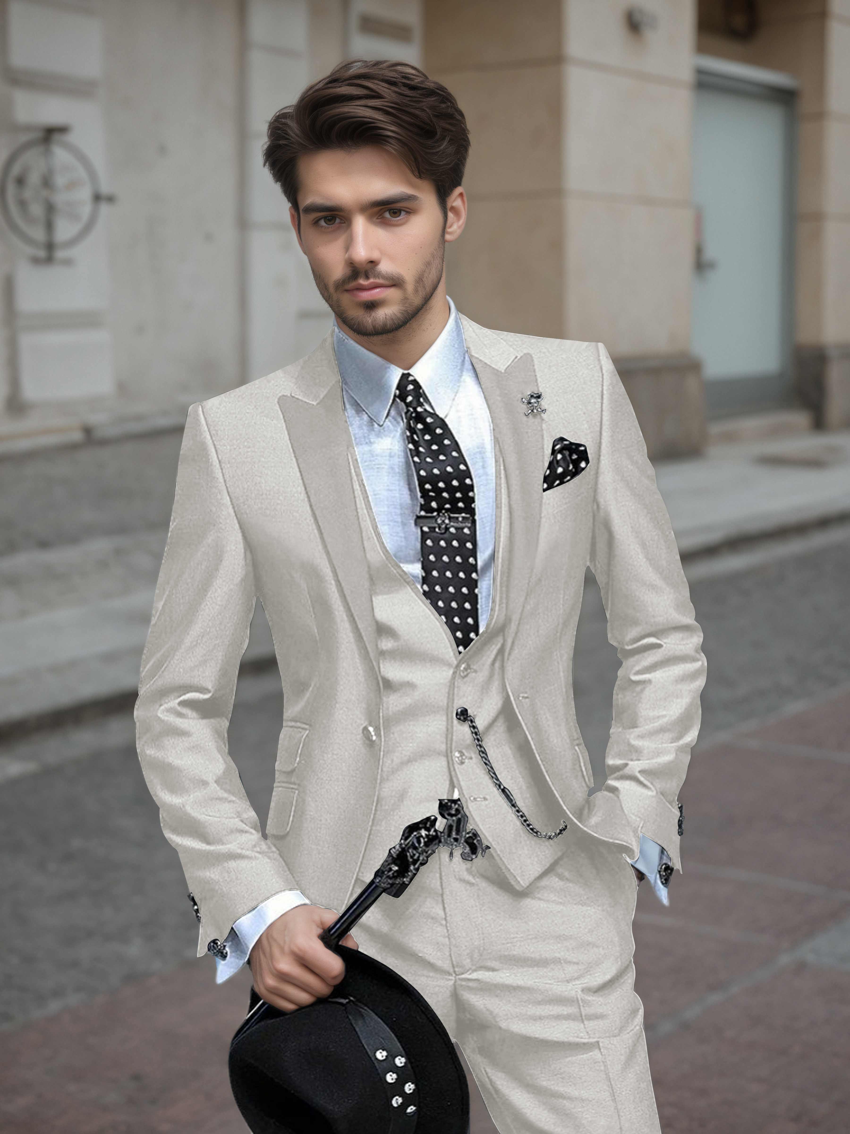 Tailored Men's Wedding Suit 3 Pieces One Button Formal Suits