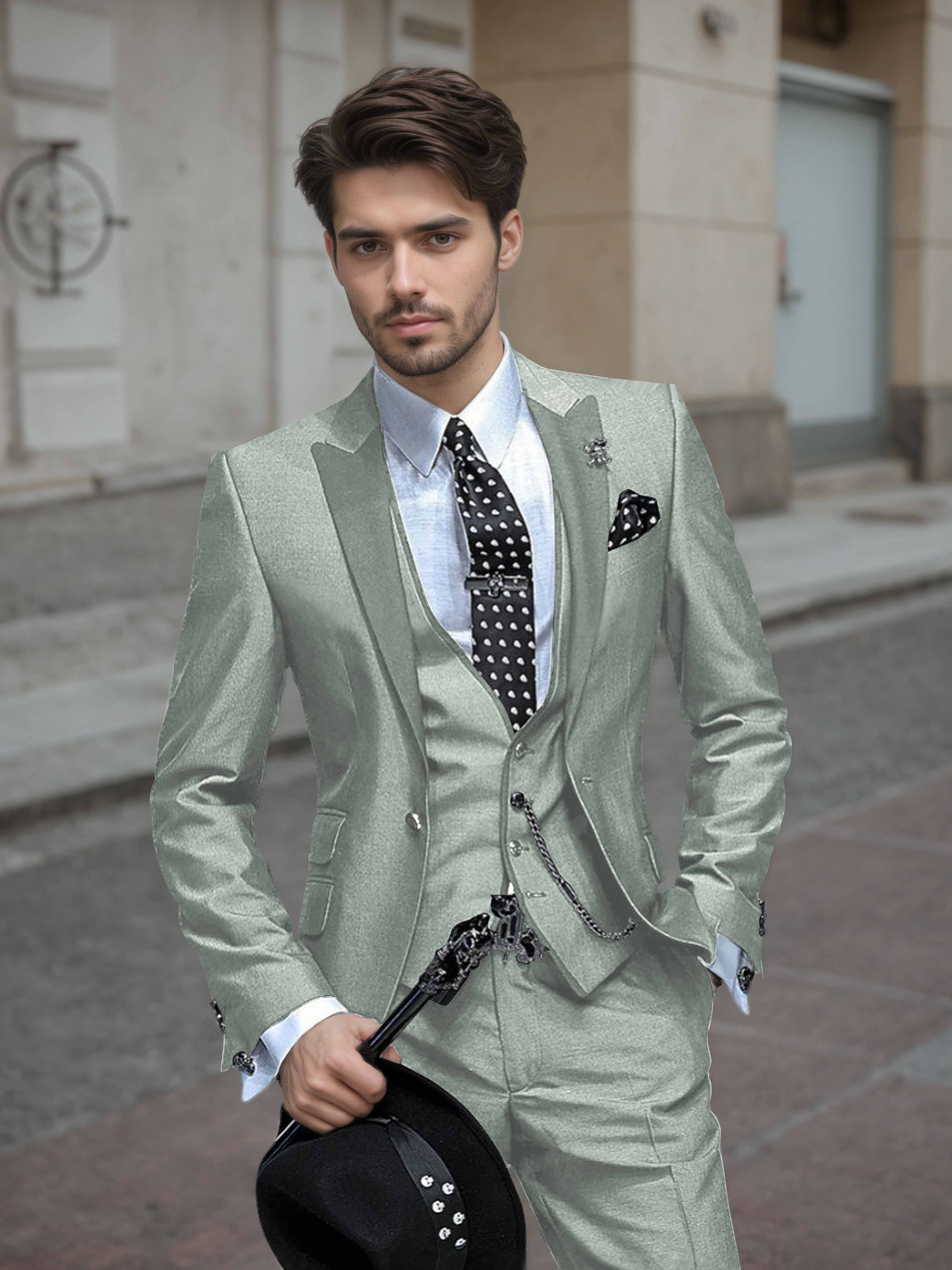 Tailored Men's Wedding Suit 3 Pieces One Button Formal Suits