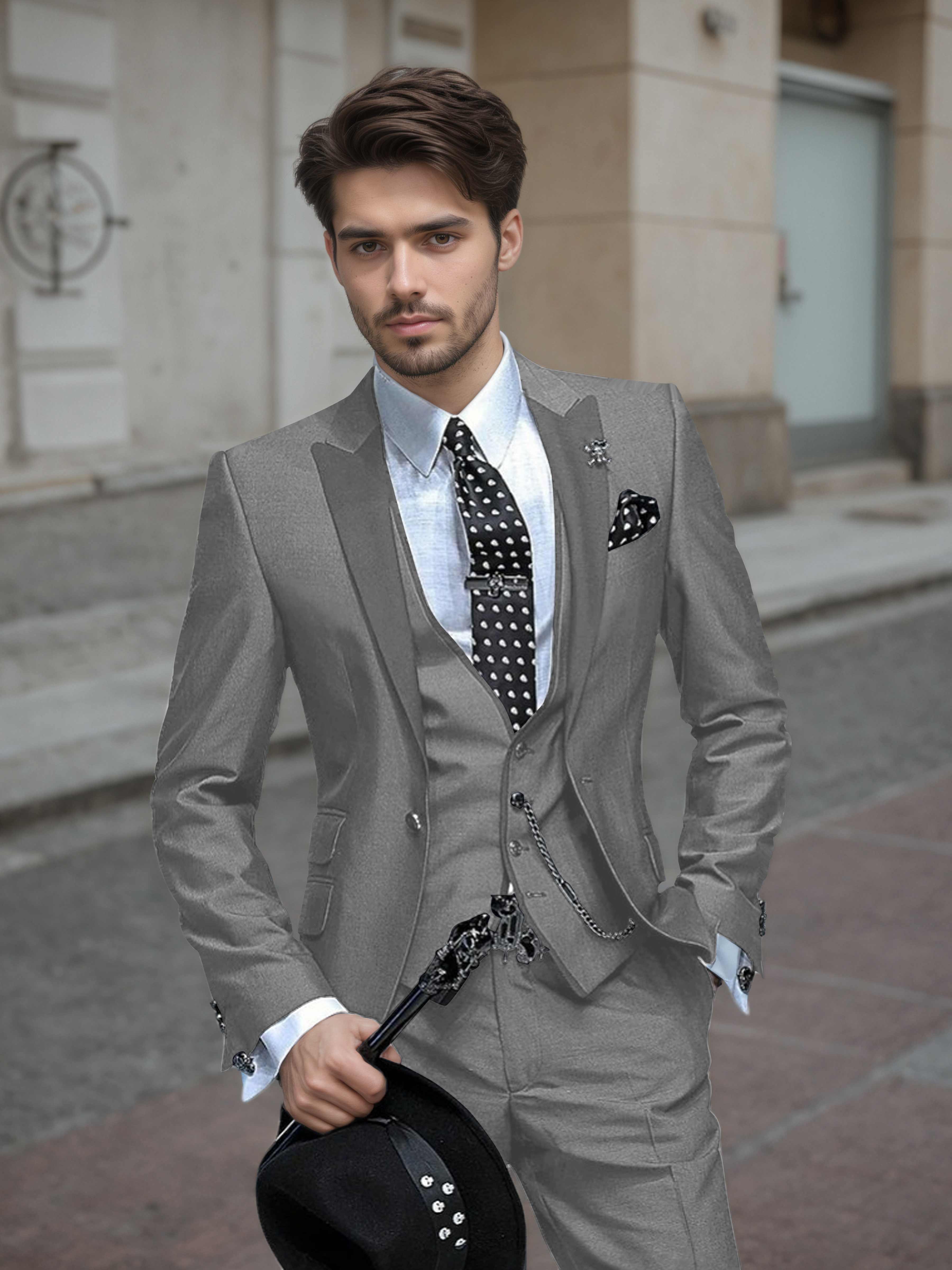 Tailored Men's Wedding Suit 3 Pieces One Button Formal Suits