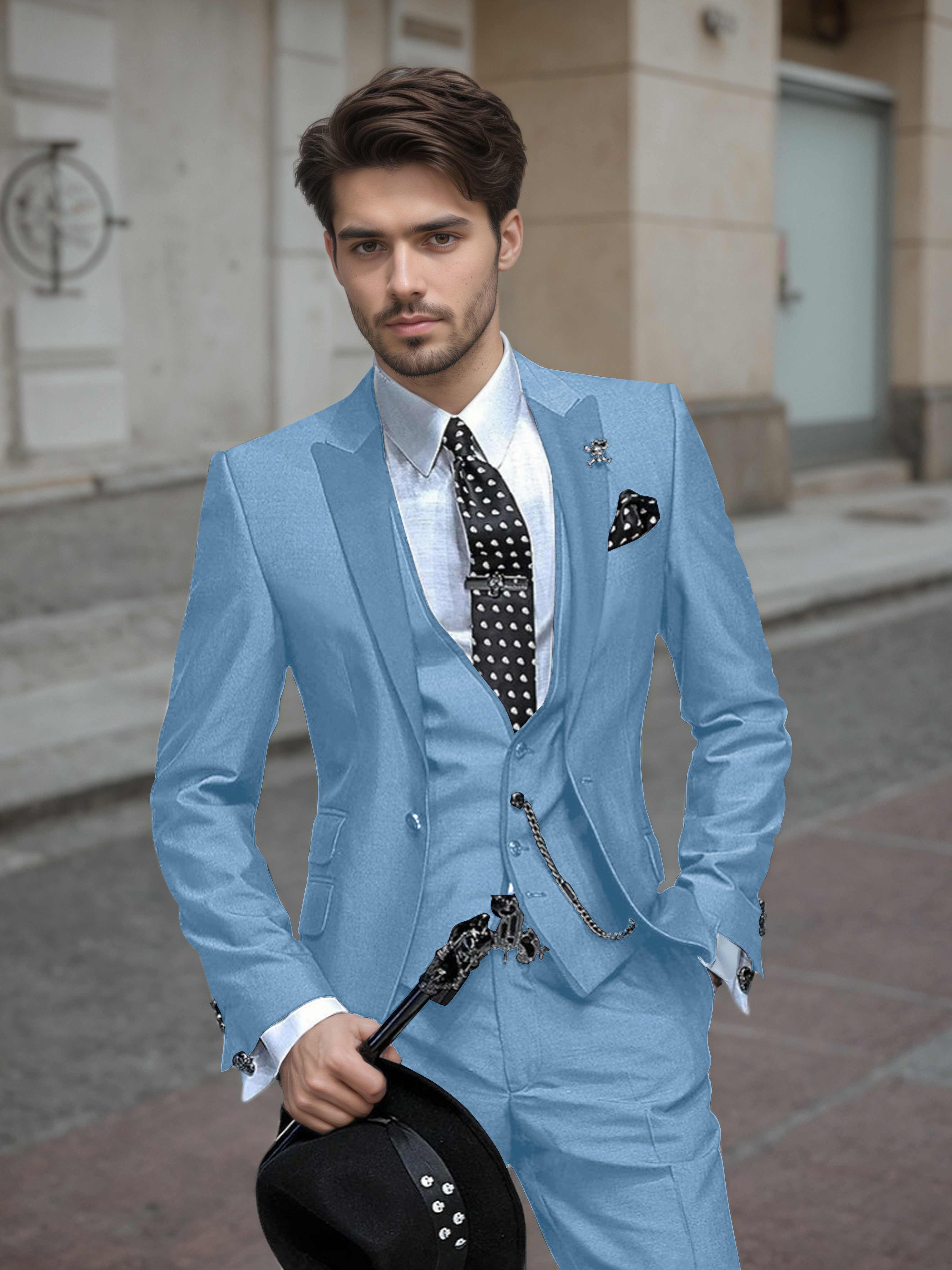 Tailored Men's Wedding Suit 3 Pieces One Button Formal Suits