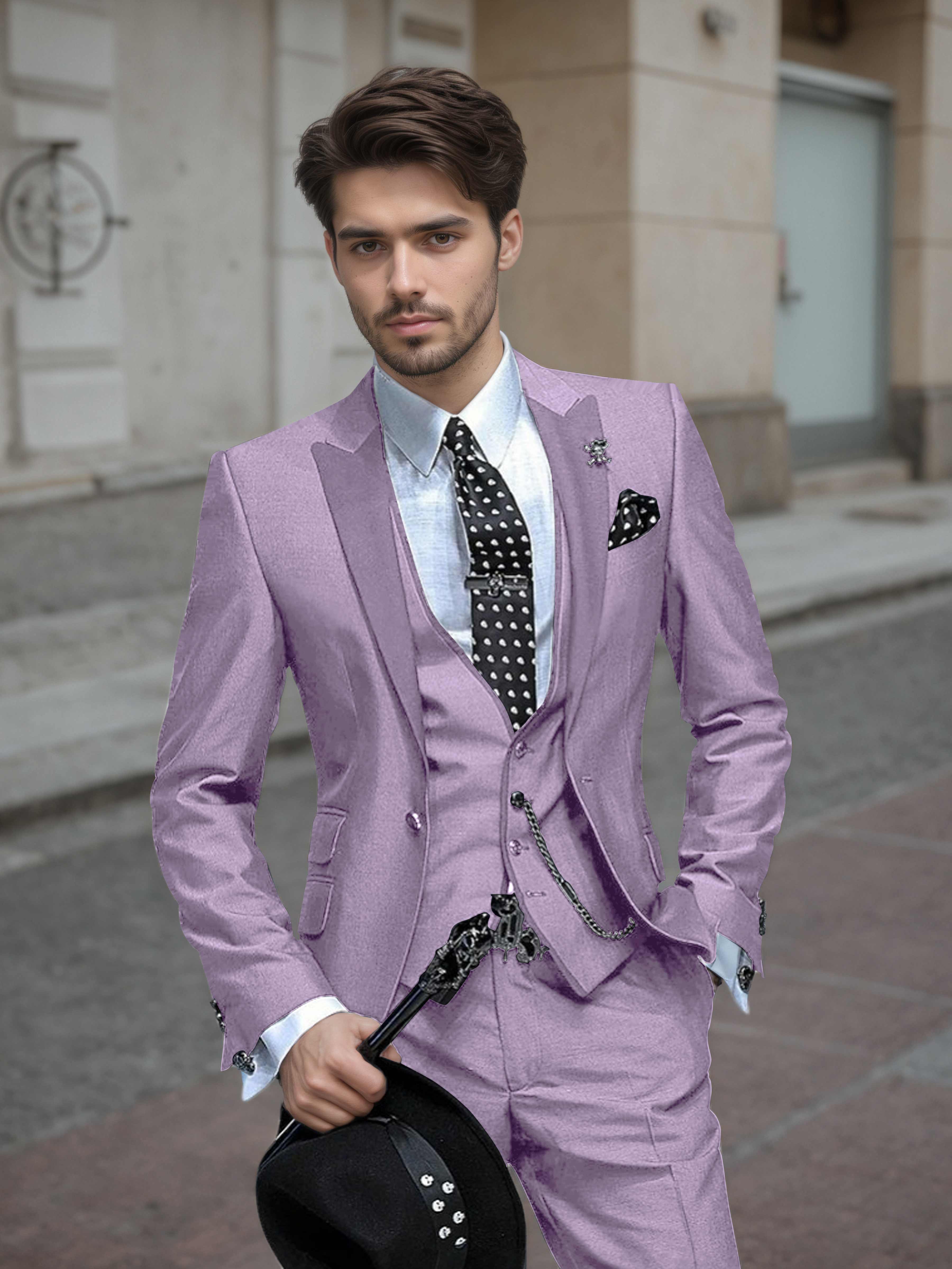 Tailored Men's Wedding Suit 3 Pieces One Button Formal Suits