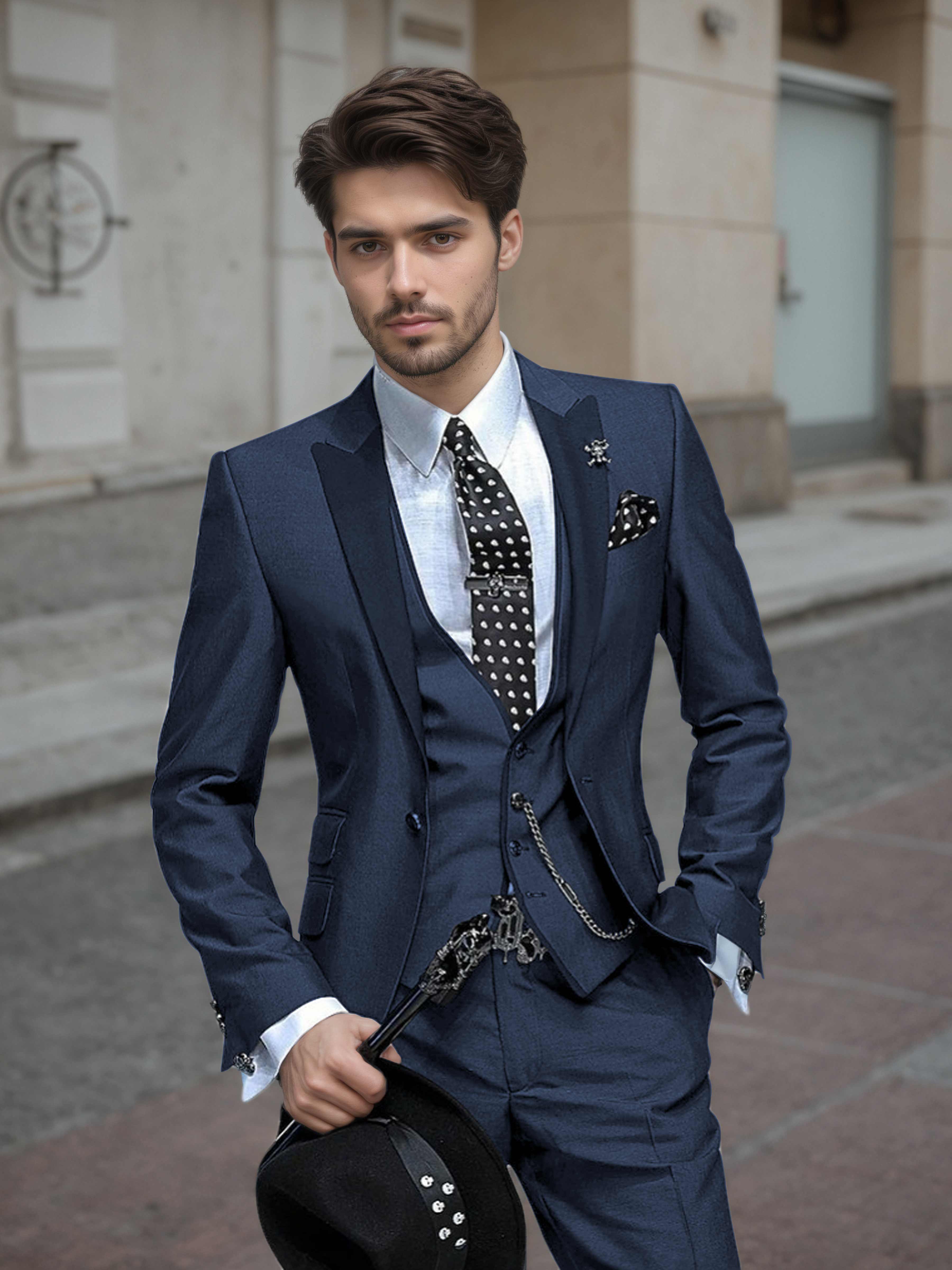Tailored Men's Wedding Suit 3 Pieces One Button Formal Suits