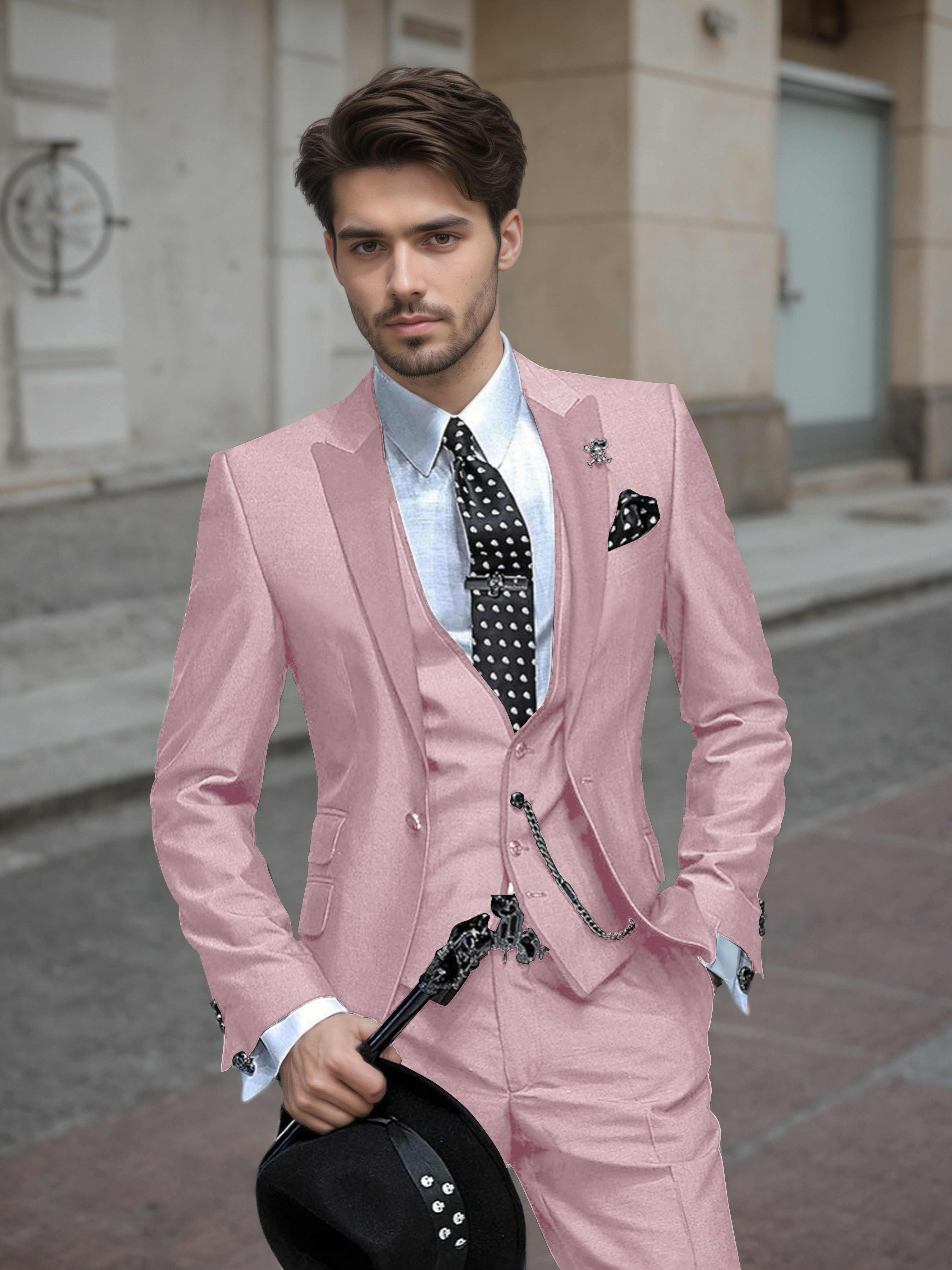 Tailored Men's Wedding Suit 3 Pieces One Button Formal Suits