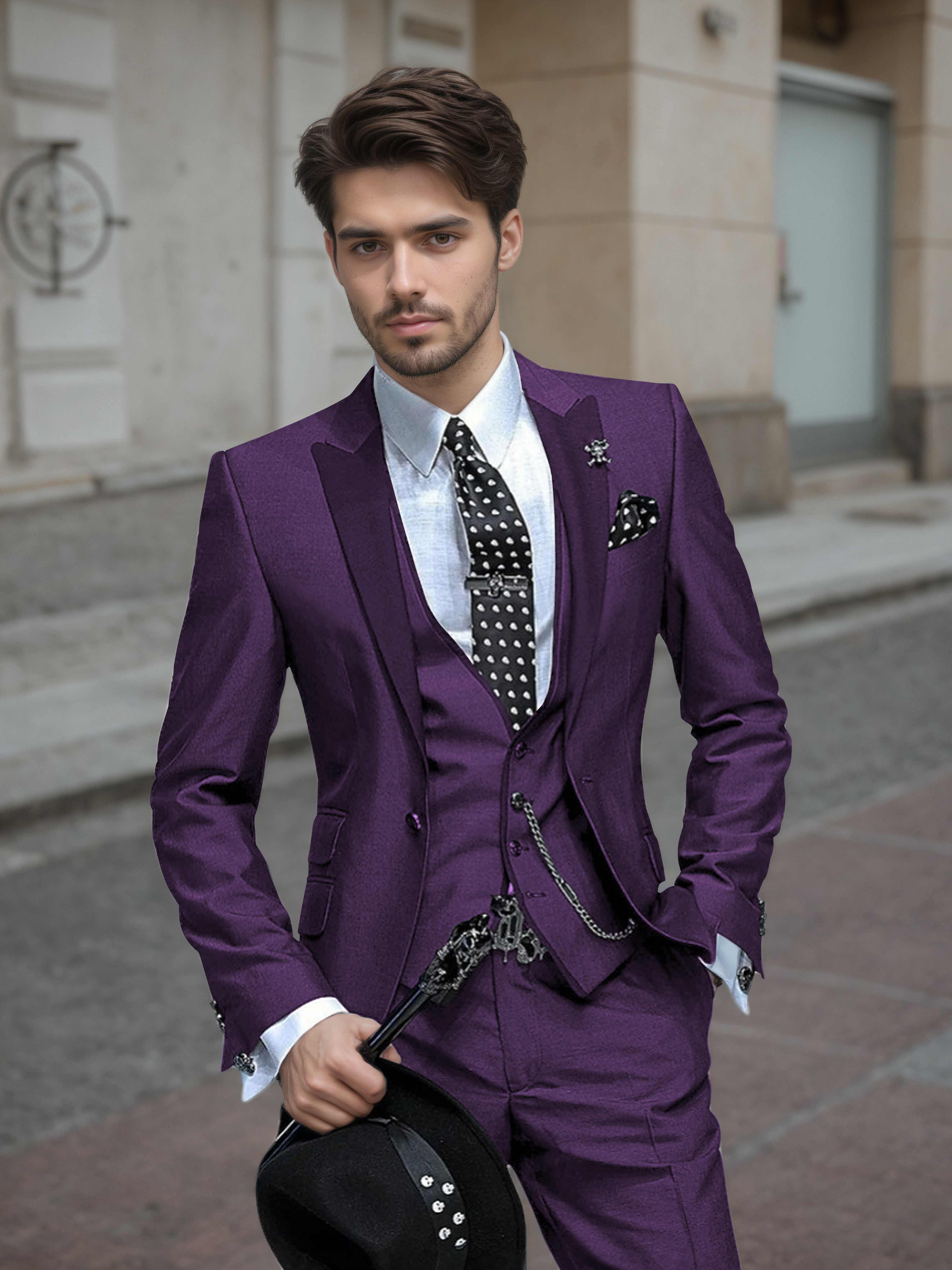 Tailored Men's Wedding Suit 3 Pieces One Button Formal Suits