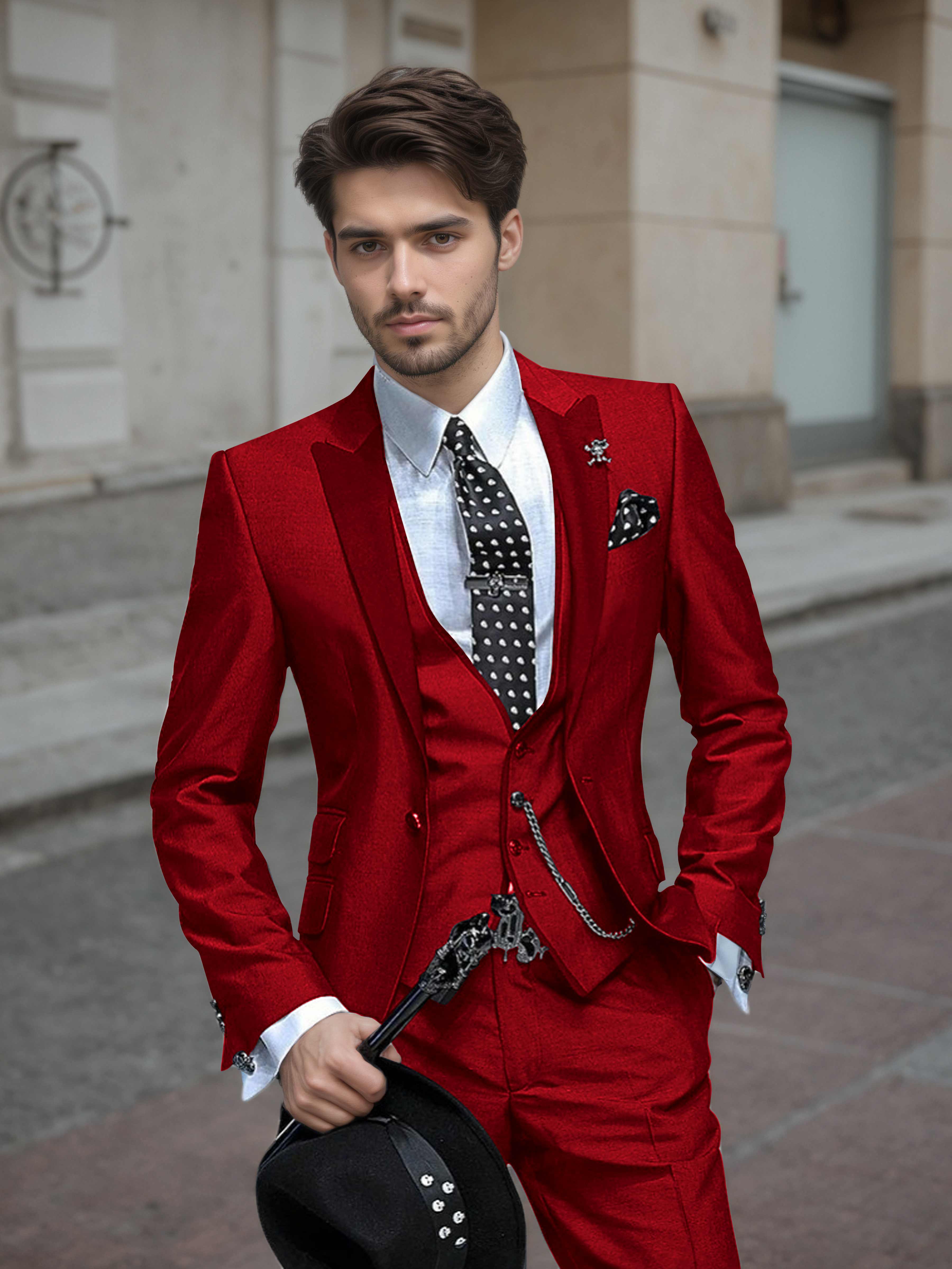 Tailored Men's Wedding Suit 3 Pieces One Button Formal Suits