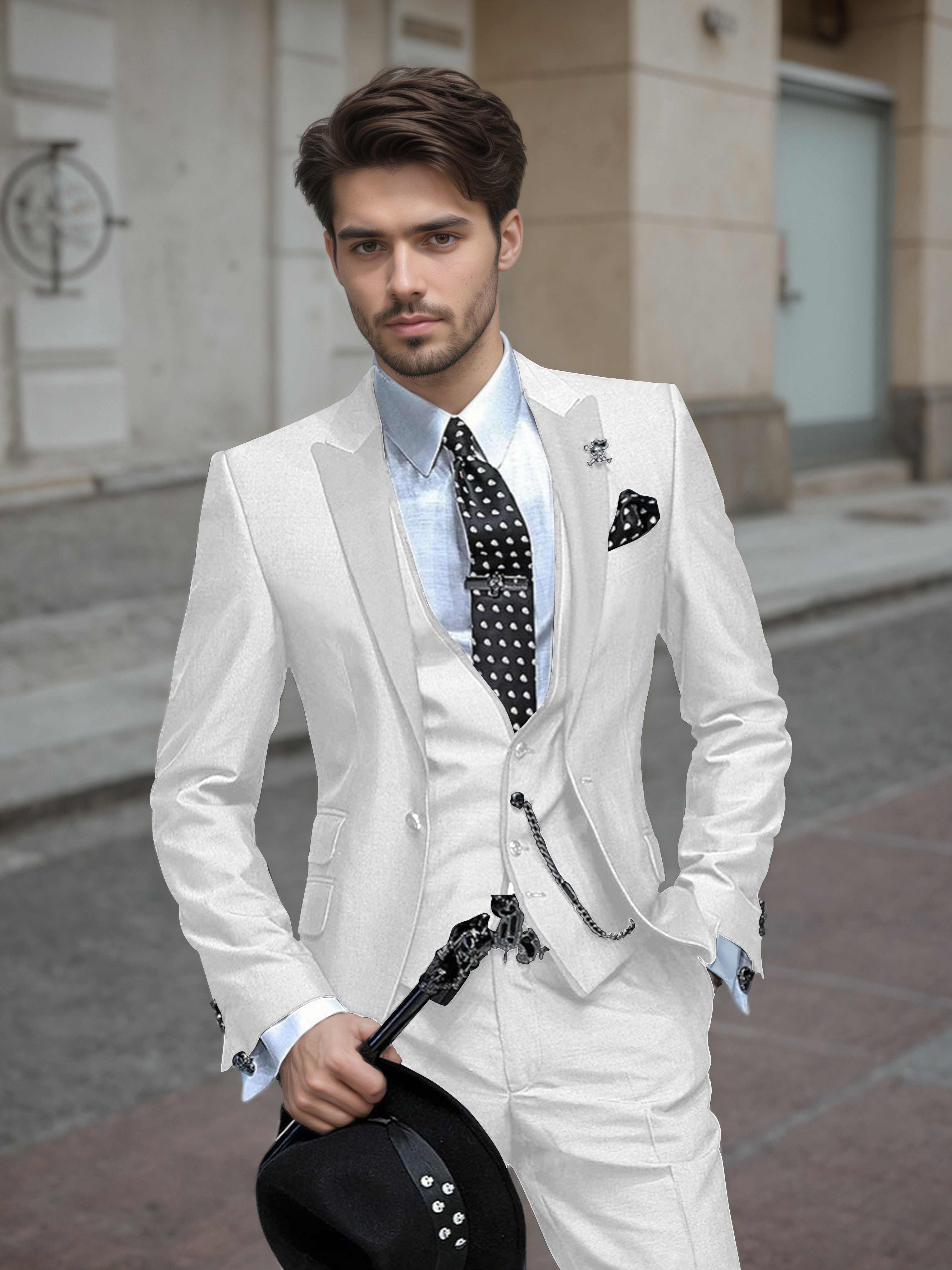 Tailored Men's Wedding Suit 3 Pieces One Button Formal Suits