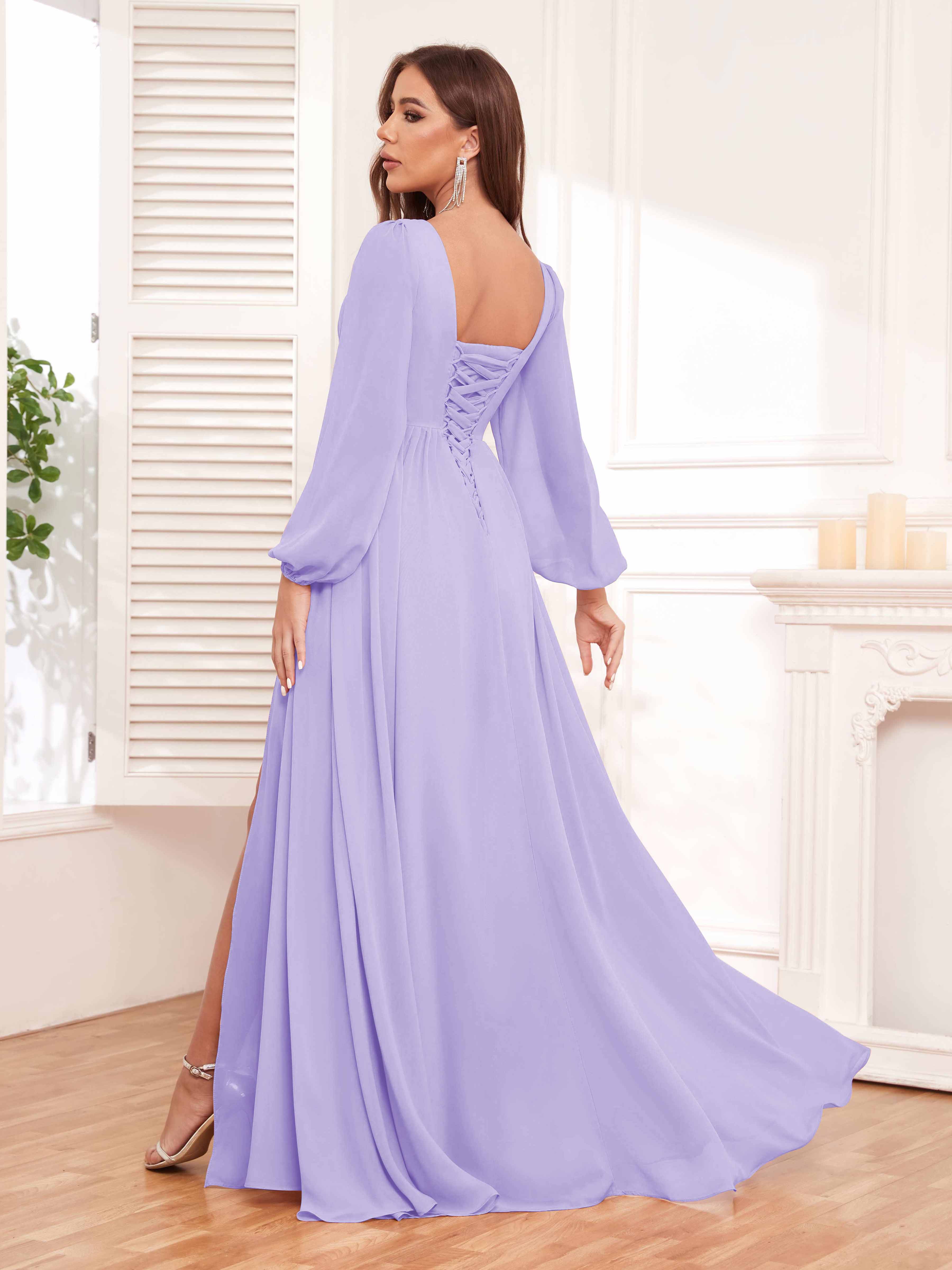 Trinity Simple V Neck Pleated Maxi Chiffon Bridesmaid Dresses