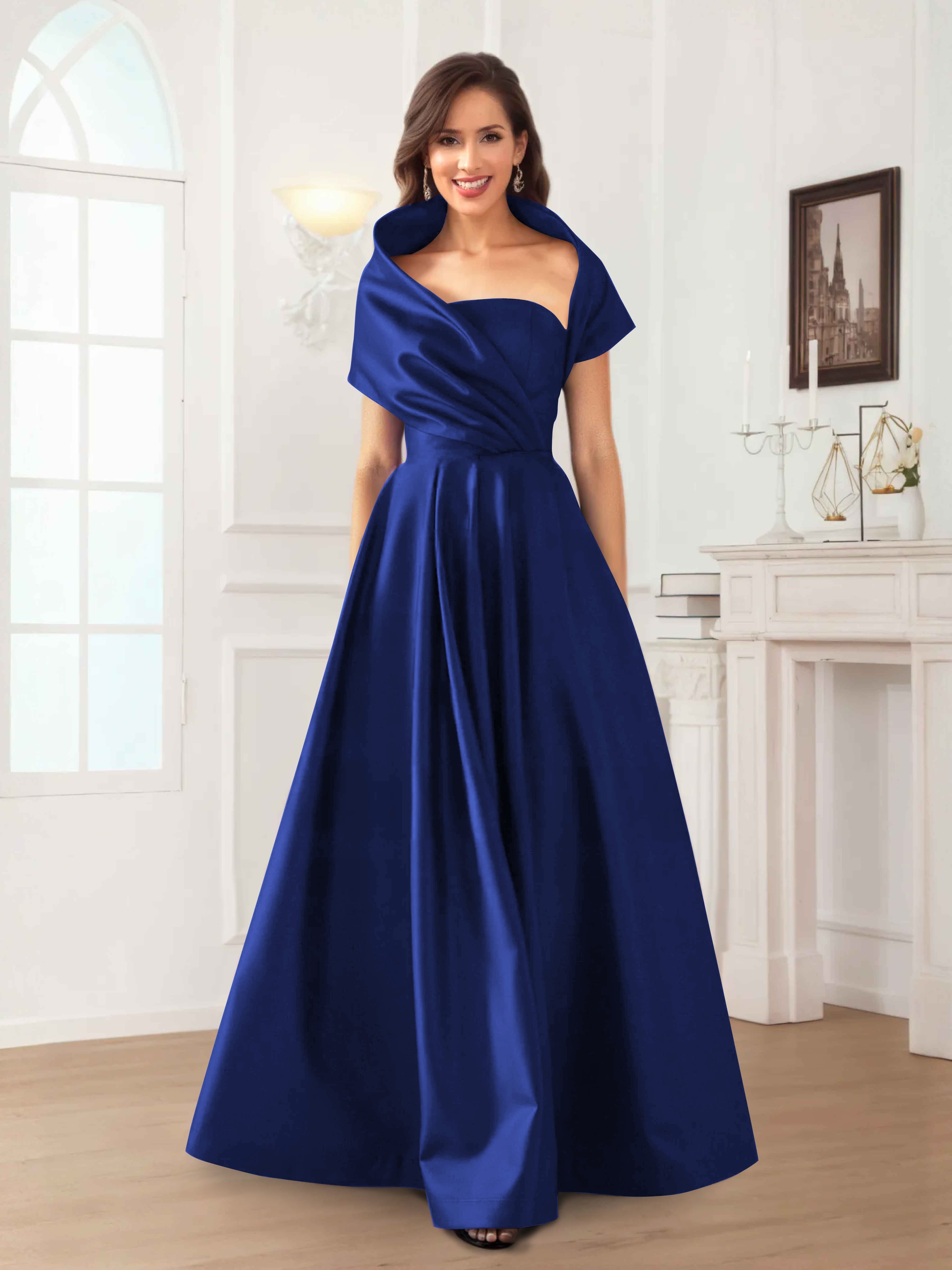Valeska Romantic A-Line Floor Length Satin Mother Of The Bride Dresses