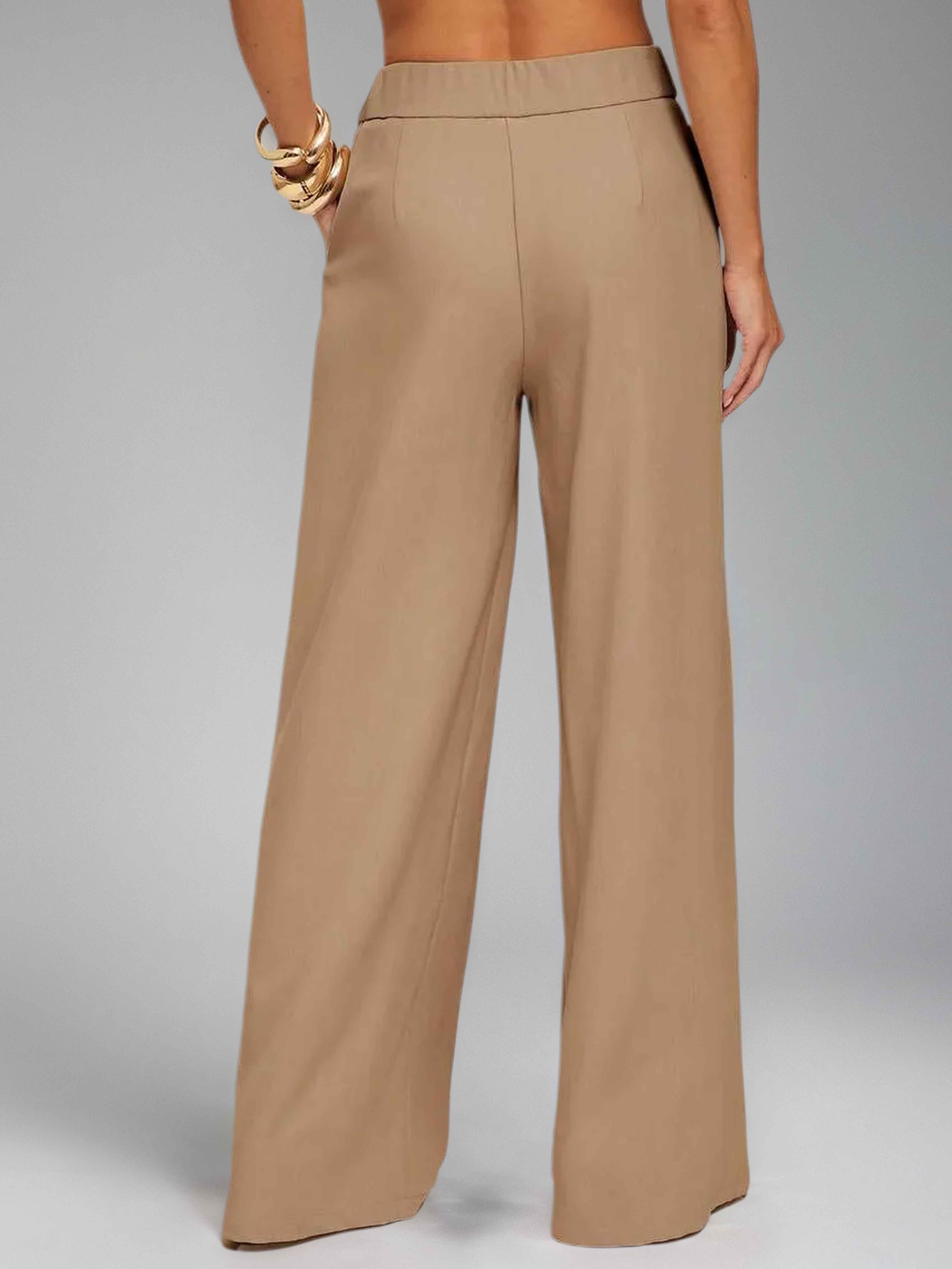 Versatile Women's Wide Leg Suit Trousers