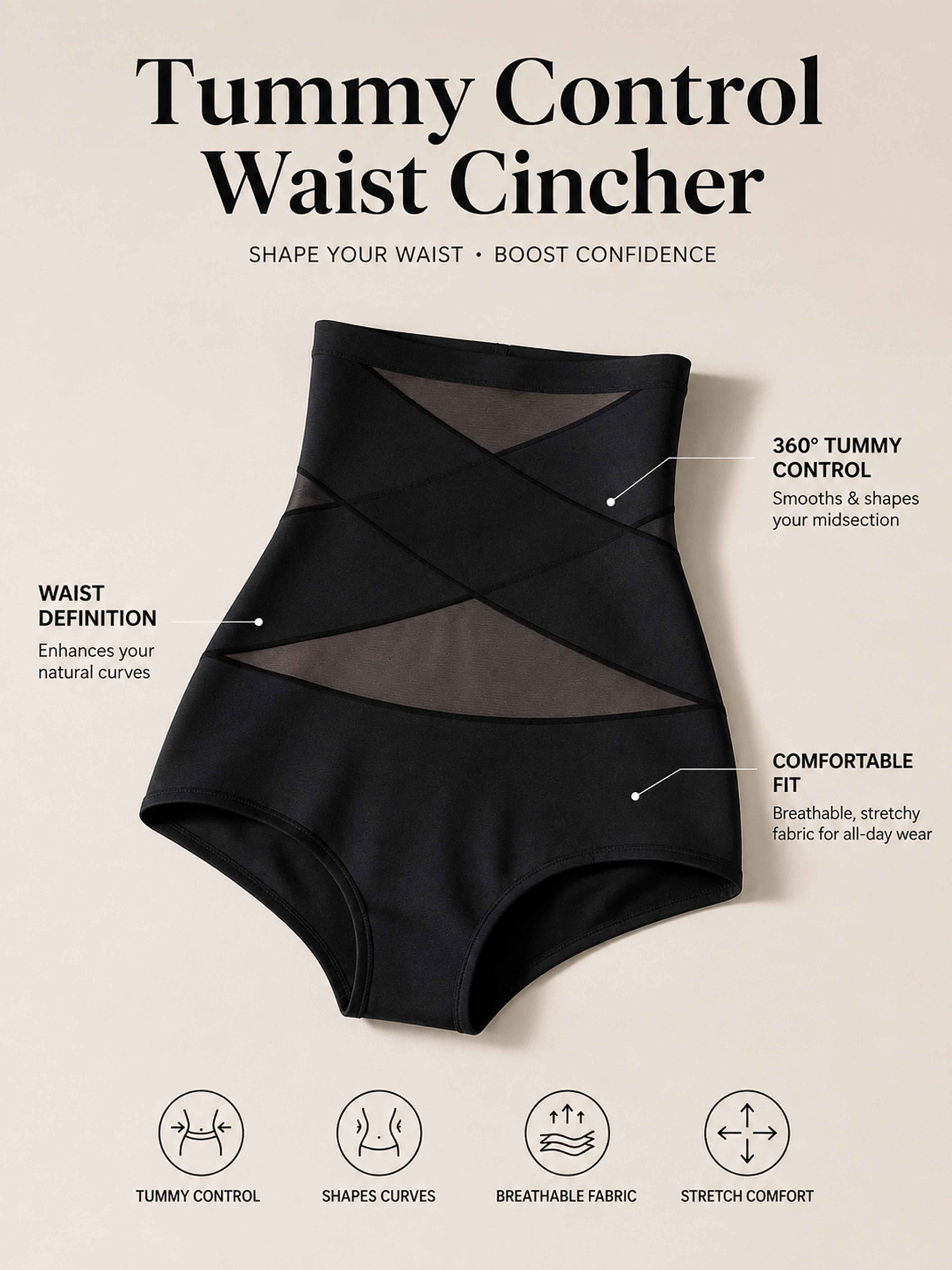 Women's High-Waisted Tummy Control Shapewear UK