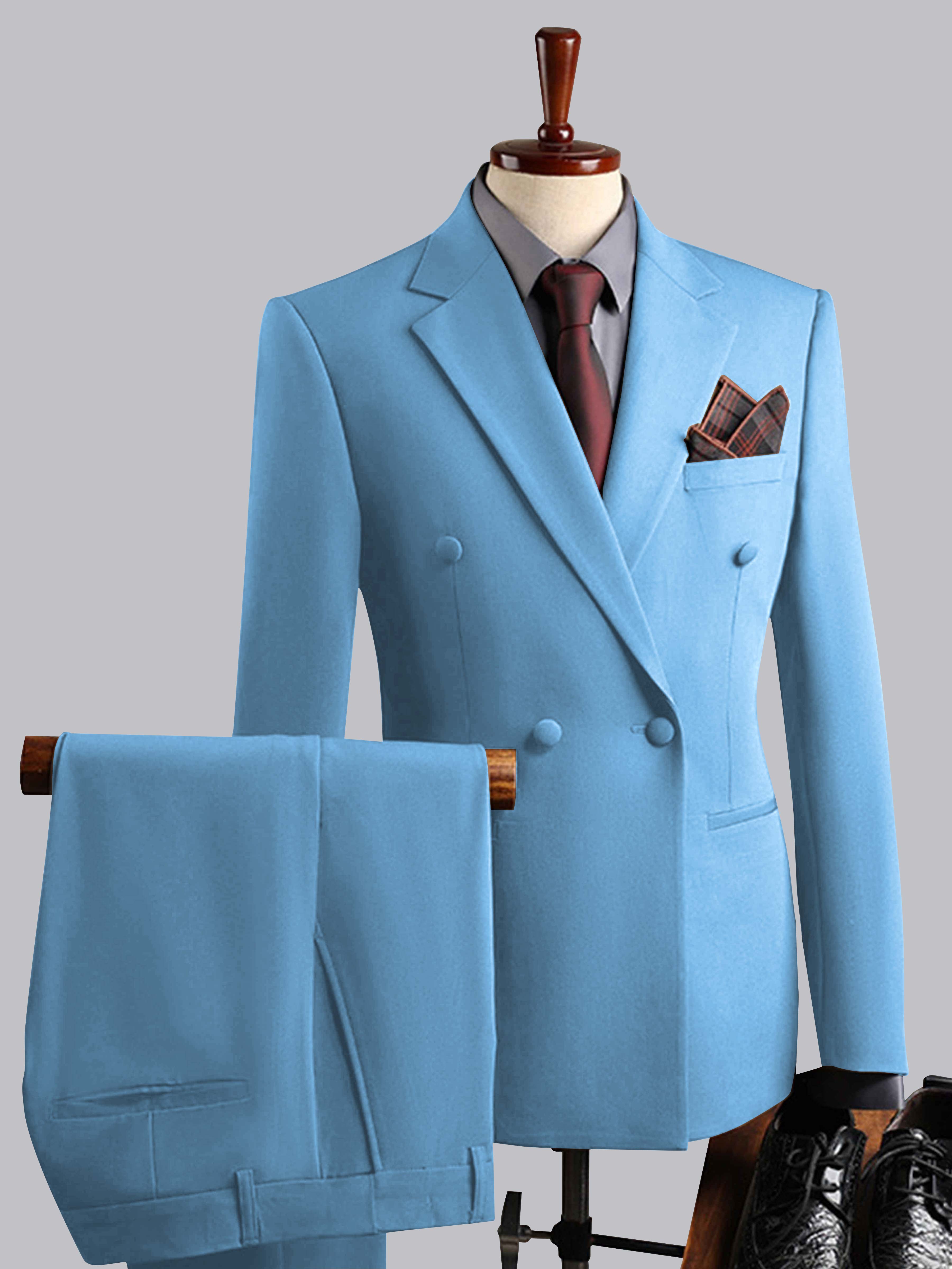 Elegant Men's Double Breasted 3 Pieces Wedding Suits UK