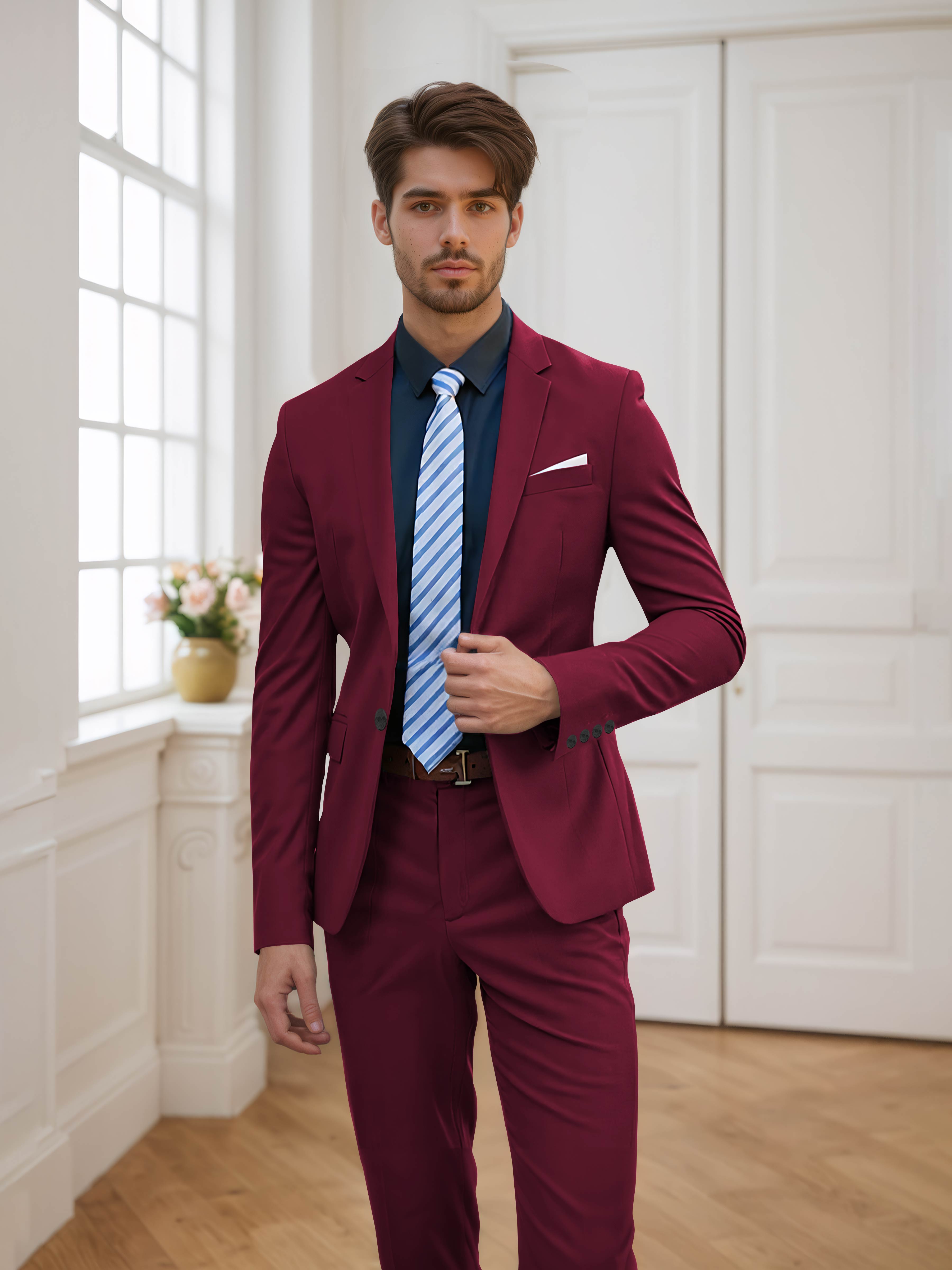 Men's One Button 2 Pieces Wedding Suits UK