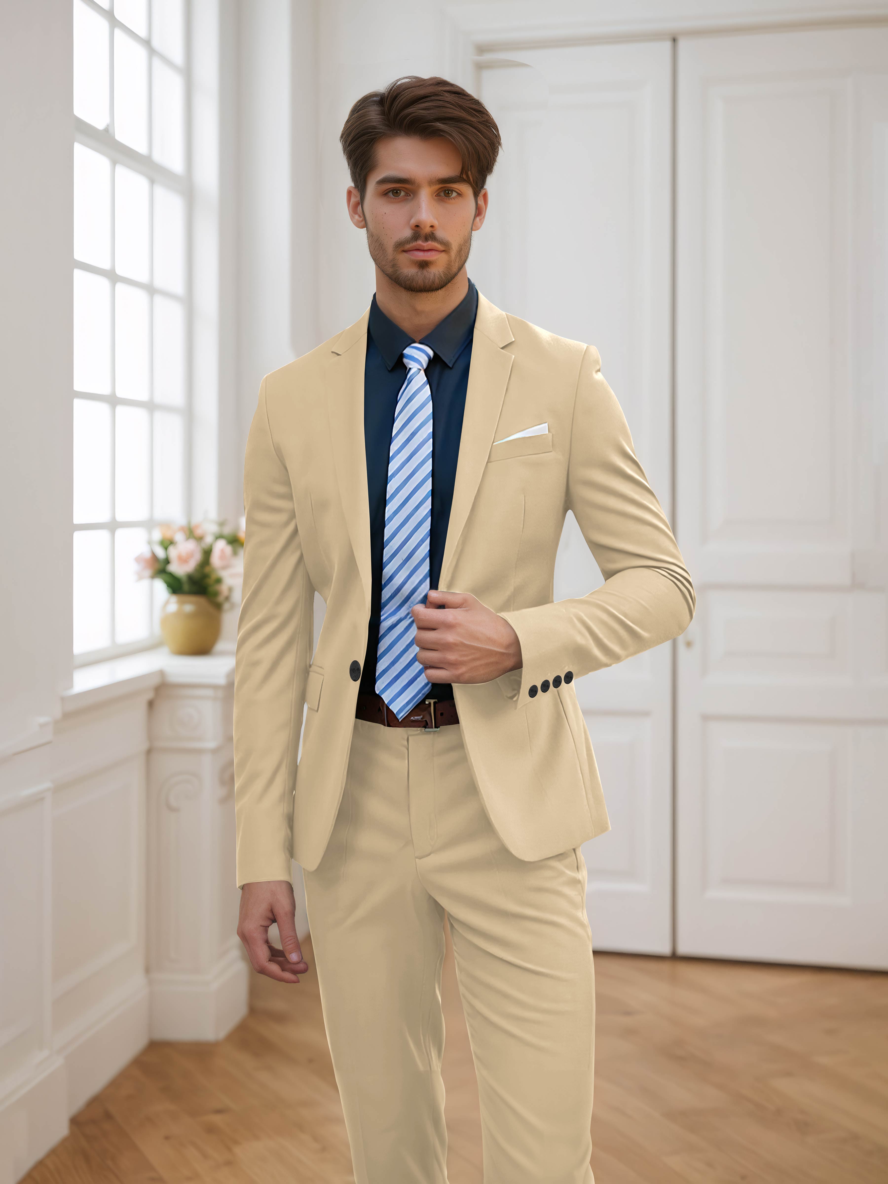 Men's One Button 2 Pieces Wedding Suits UK